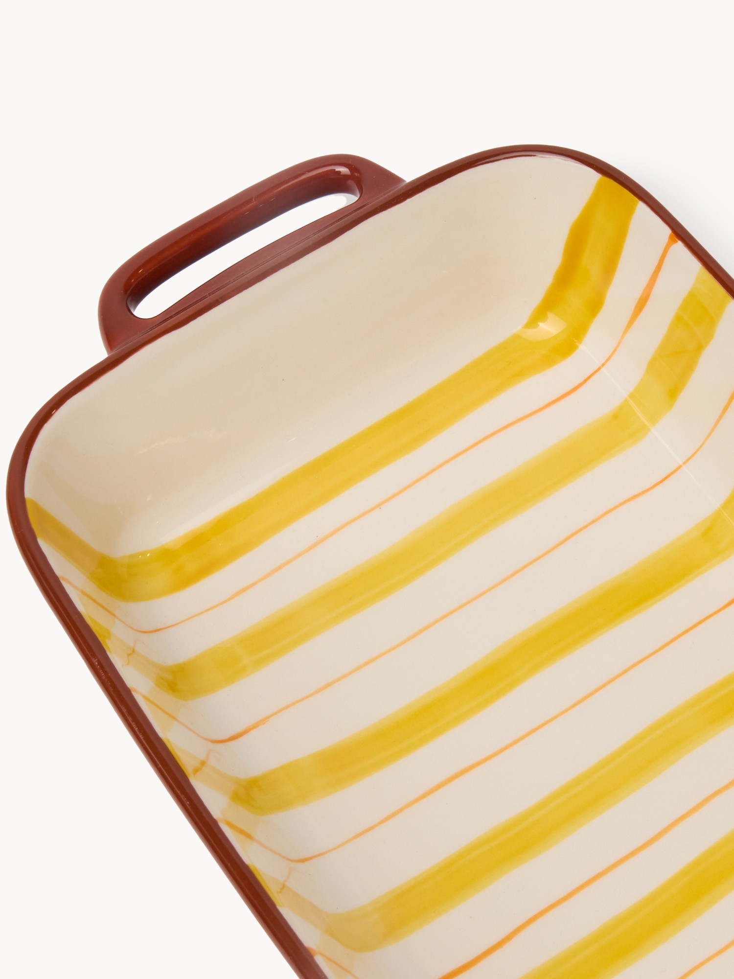 Ceramic baking dish with handles, Yellow, large image number 1