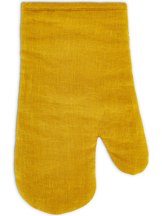 Solid color washed linen kitchen glove