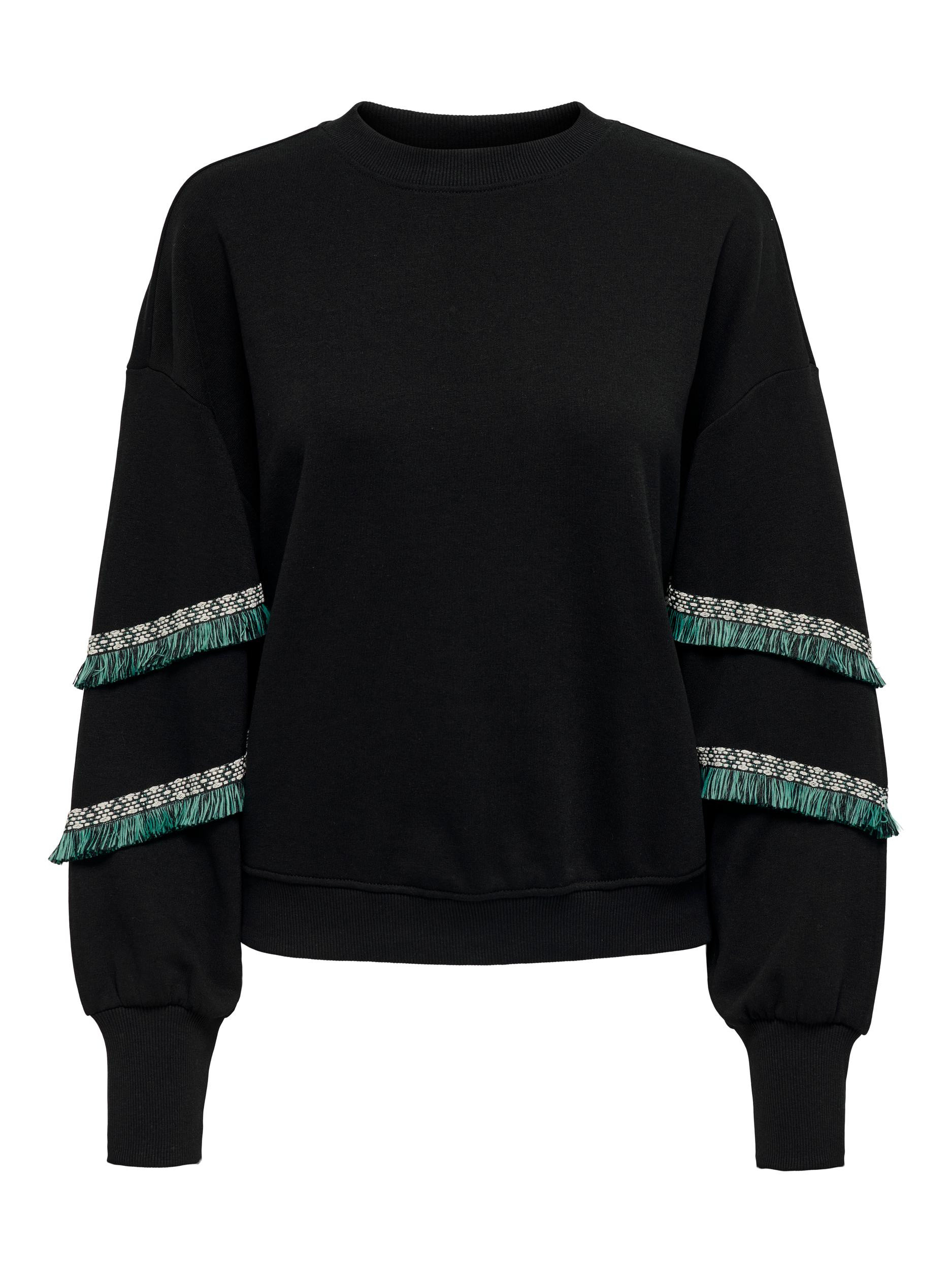 sweater with tassels, Black, large image number 0