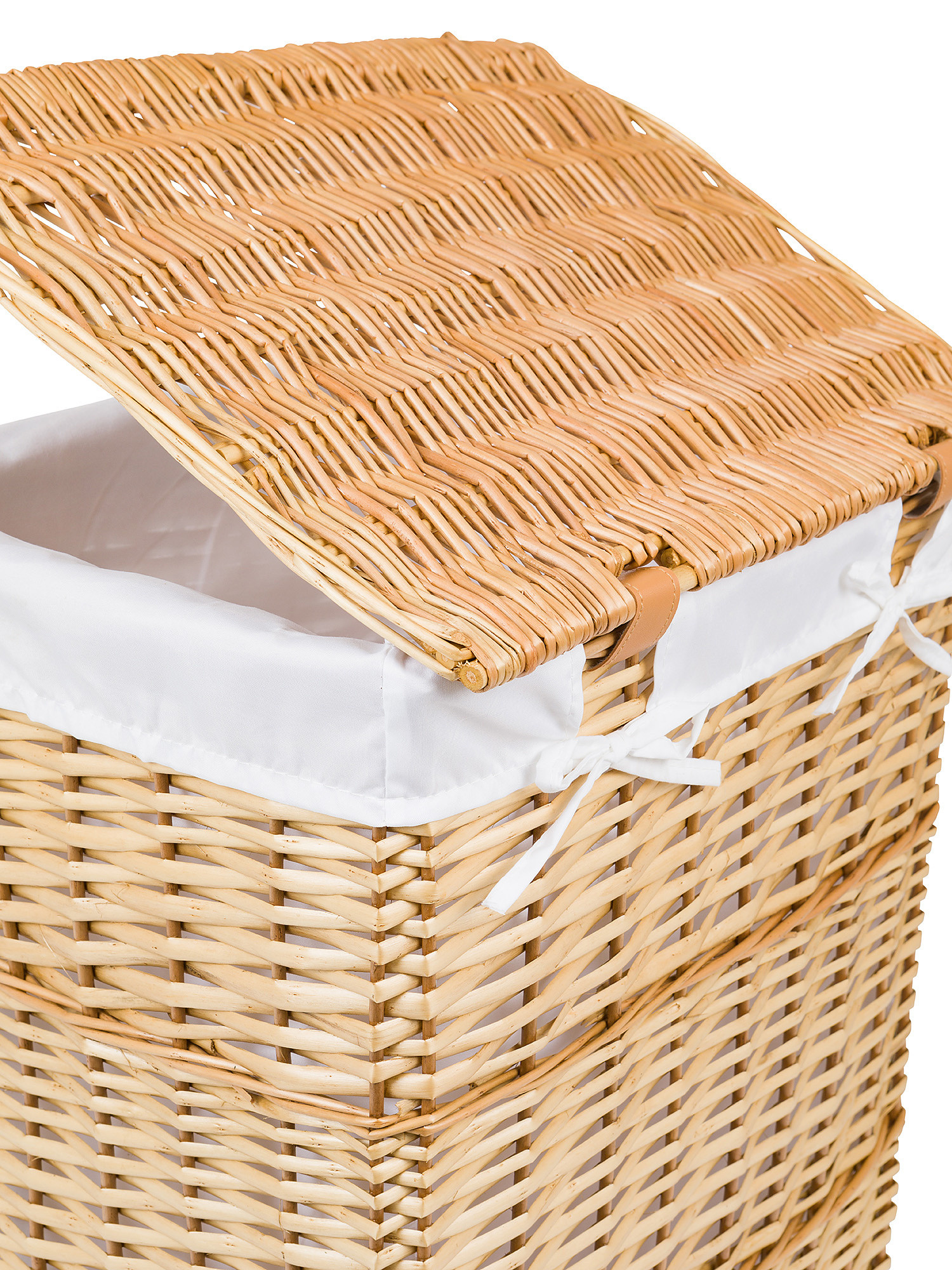 Wicker laundry basket with lining, Natural, large image number 1