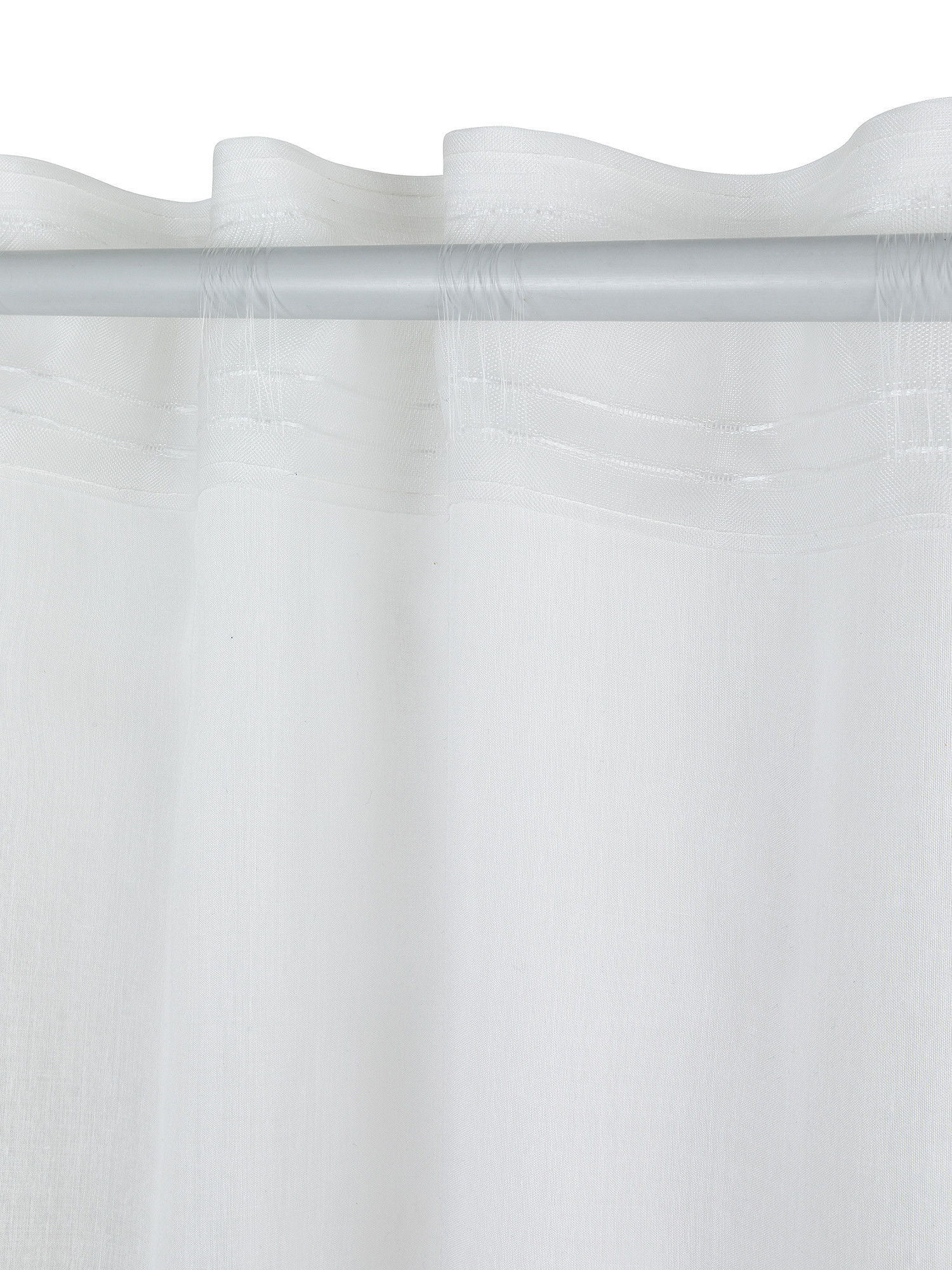 Solid color viscose blend curtain, White, large image number 1