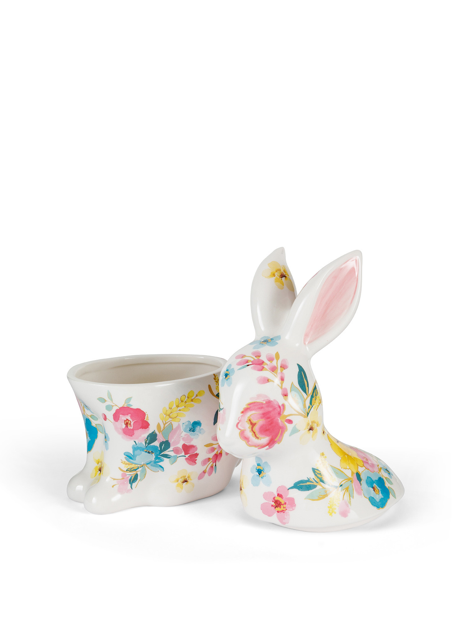 Bunny-shaped ceramic jar, White, large image number 1