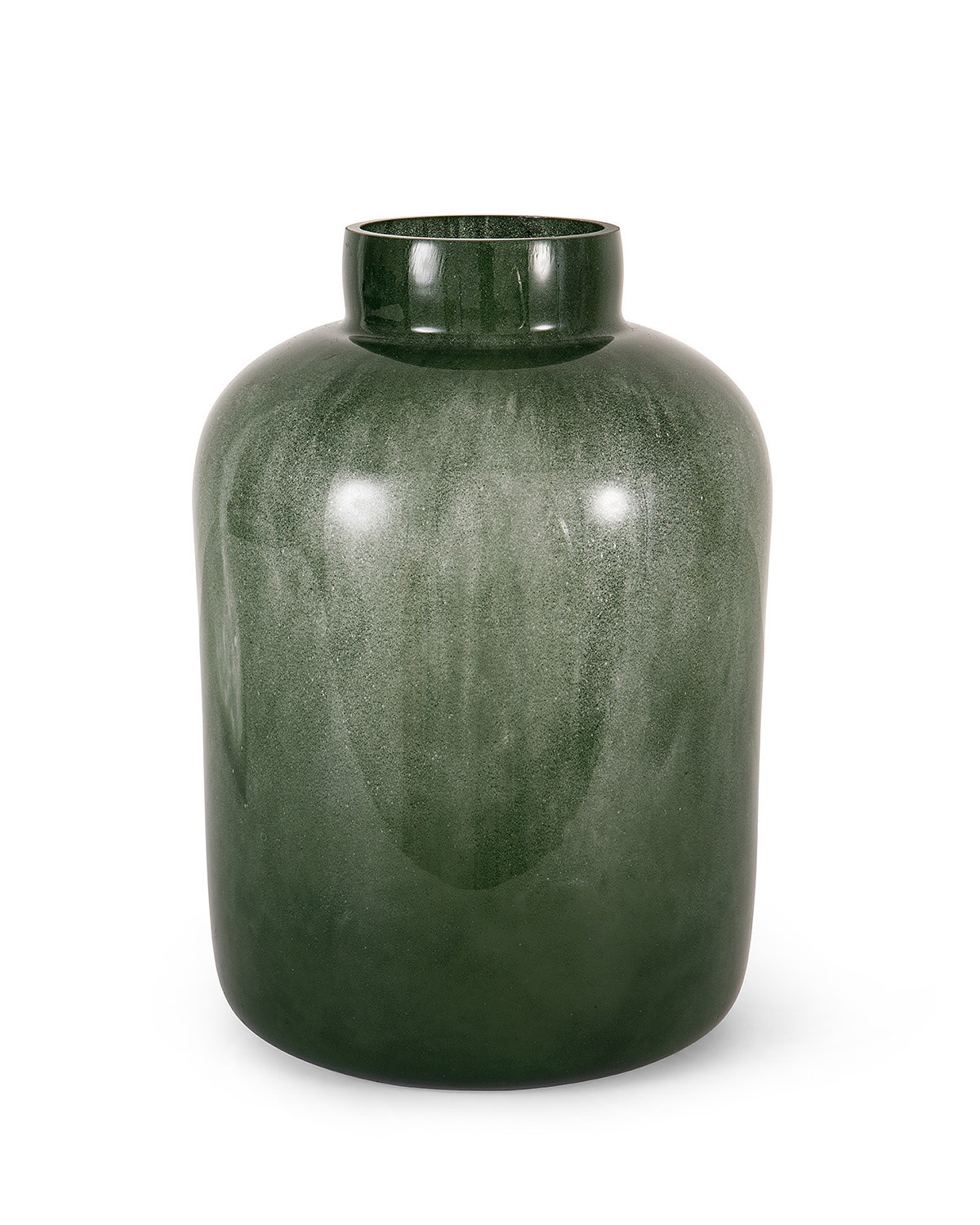 Colored paste glass vase, Green, large image number 0