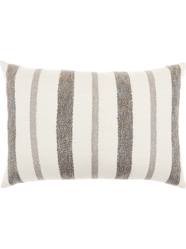 Striped cotton blend cushion 35x55cm