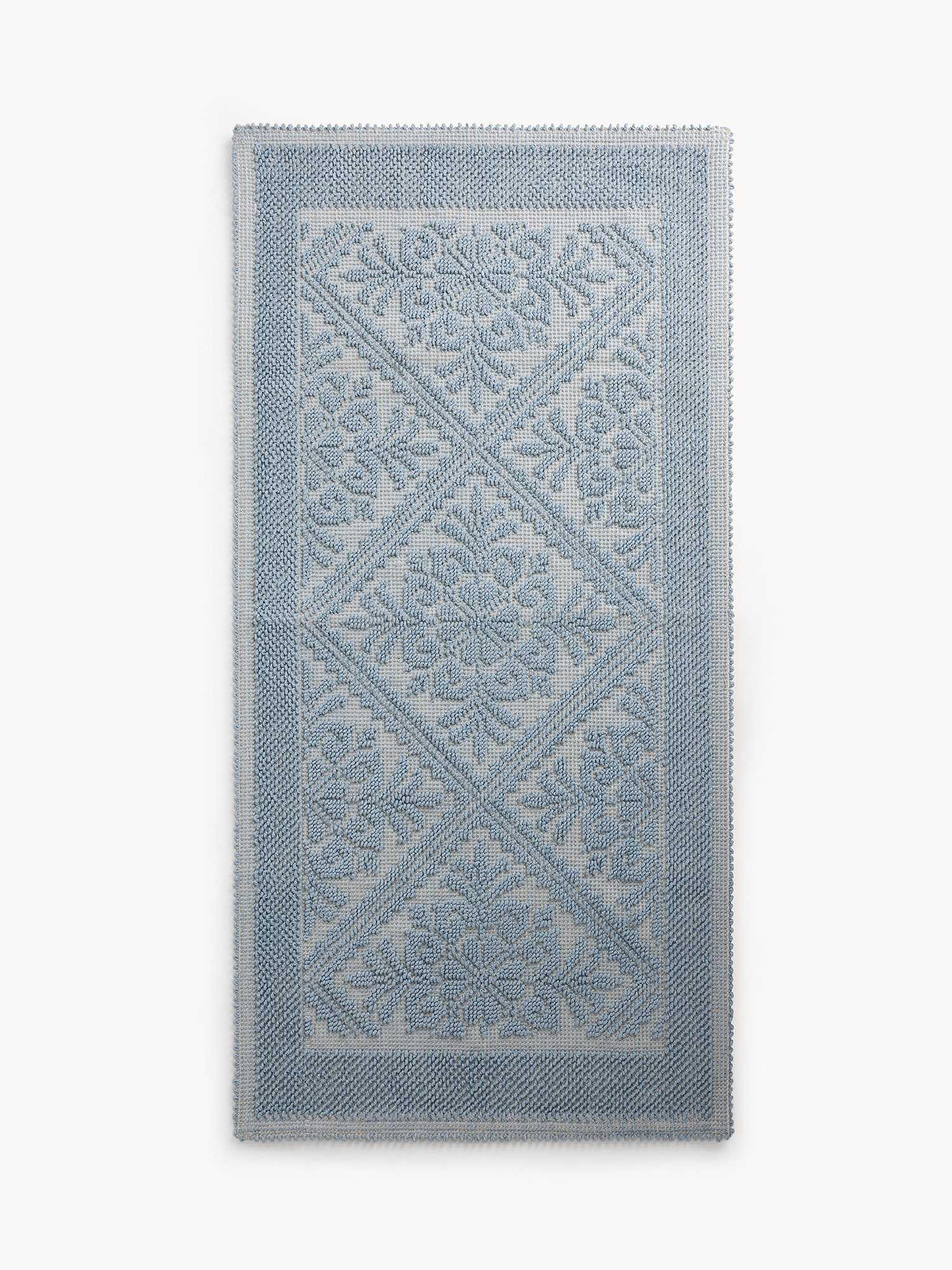 Sardinian kitchen rug in pure cotton in solid color, Light Blue, large image number 0