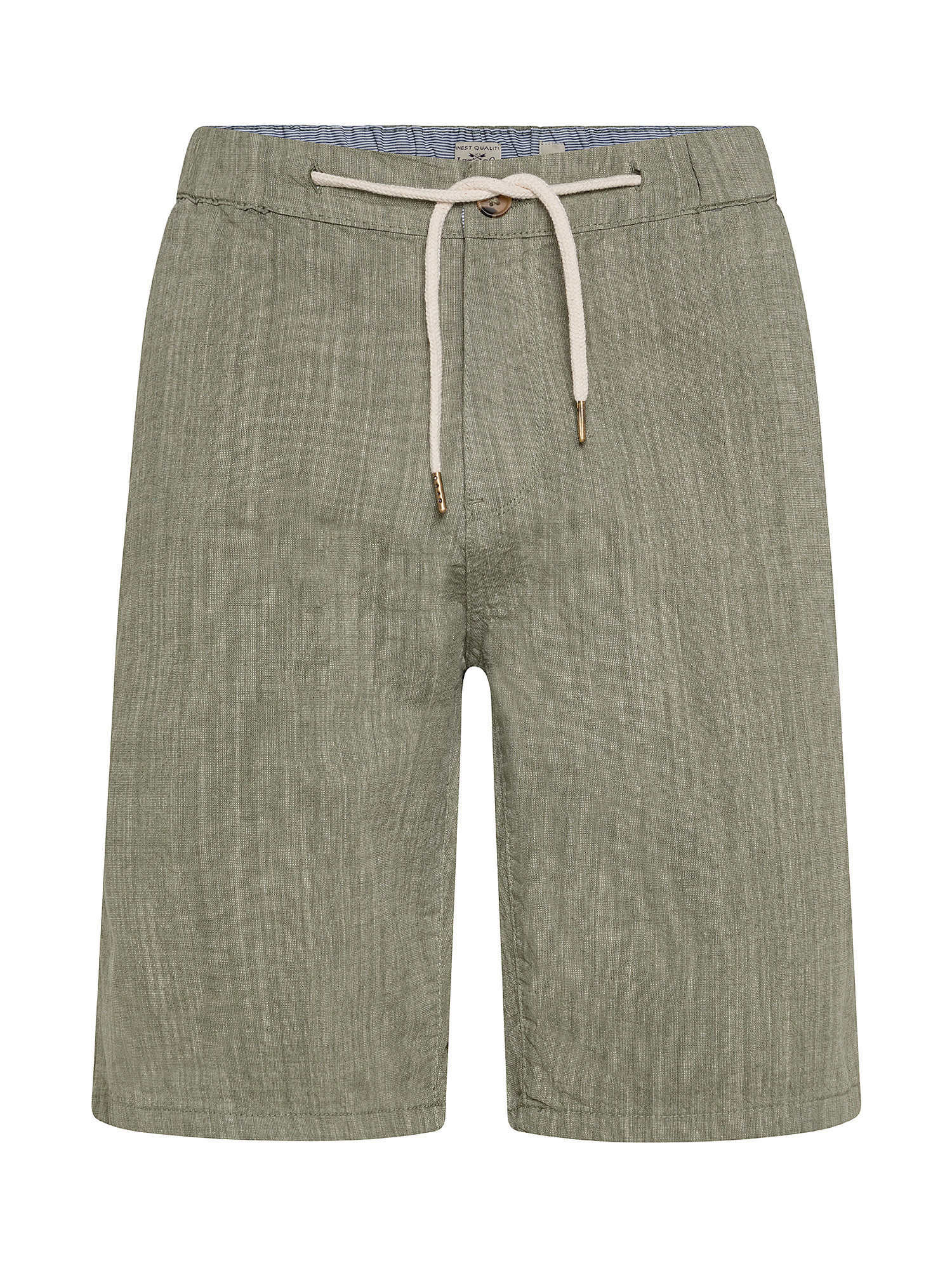 Bermuda shorts with drawstring at the waist, Green, large image number 0
