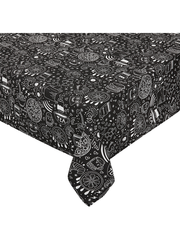 100% cotton water-repellent tablecloth with food print