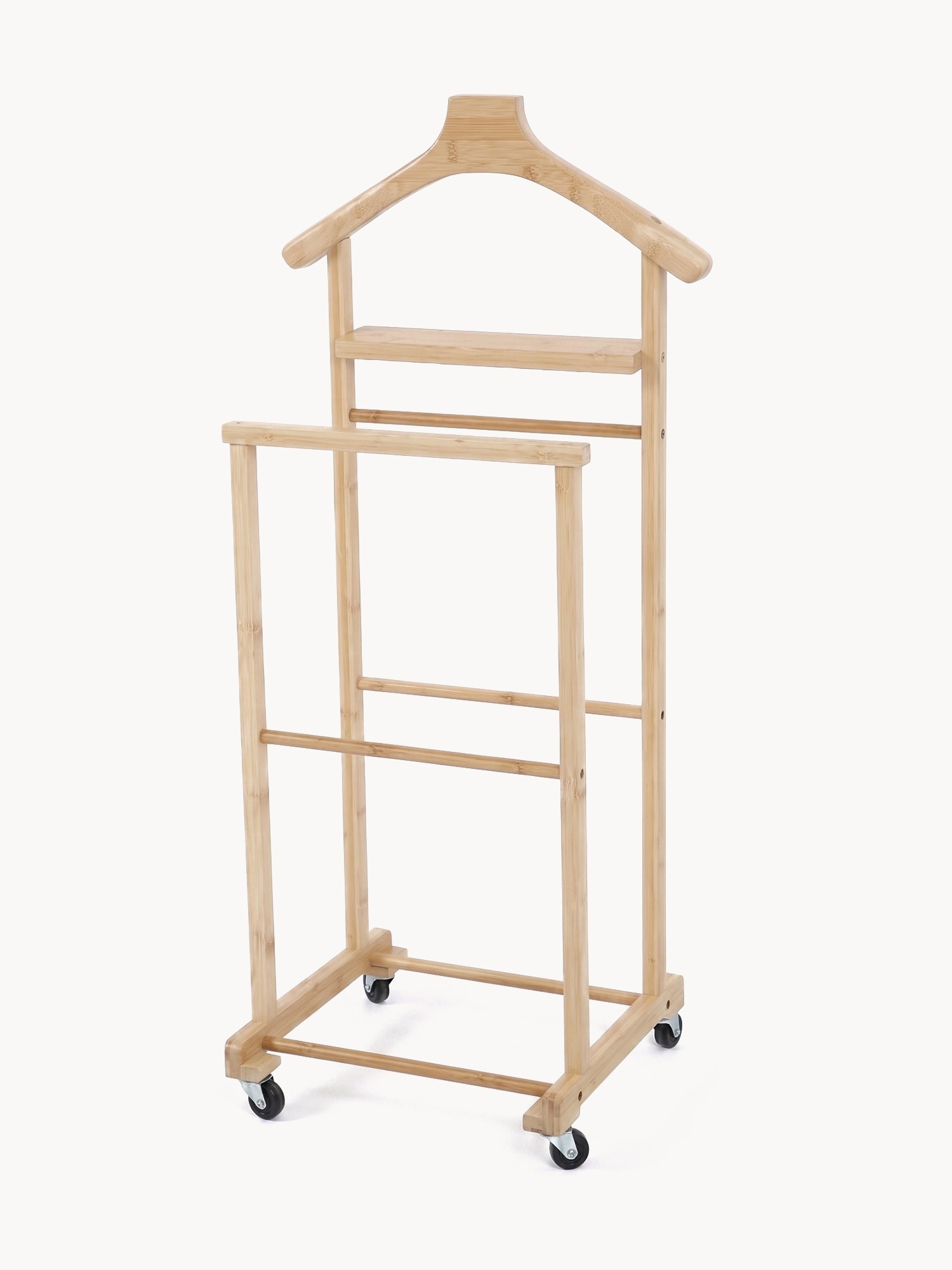 Natural Bamboo Valet Stand, Natural, large image number 1