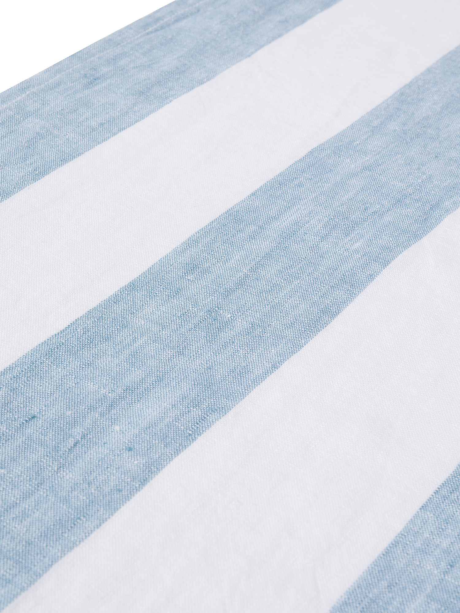 100% washed linen runner with stripes, Light Blue, large image number 1