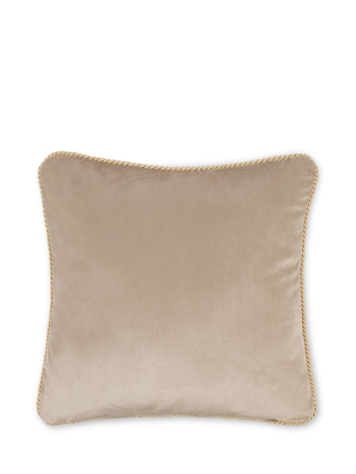 Velvet cushion 45x45cm, Beige, large image number 1