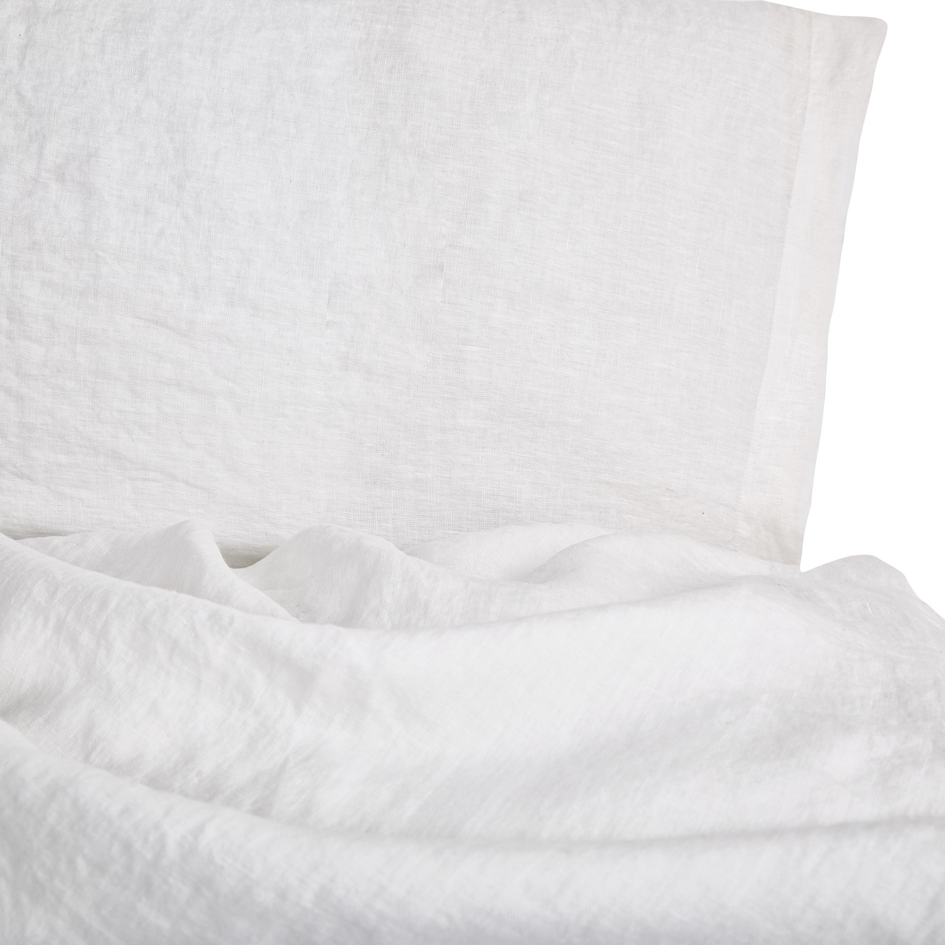 Plain pillowcase in 145 g linen, White 1, large image number 1