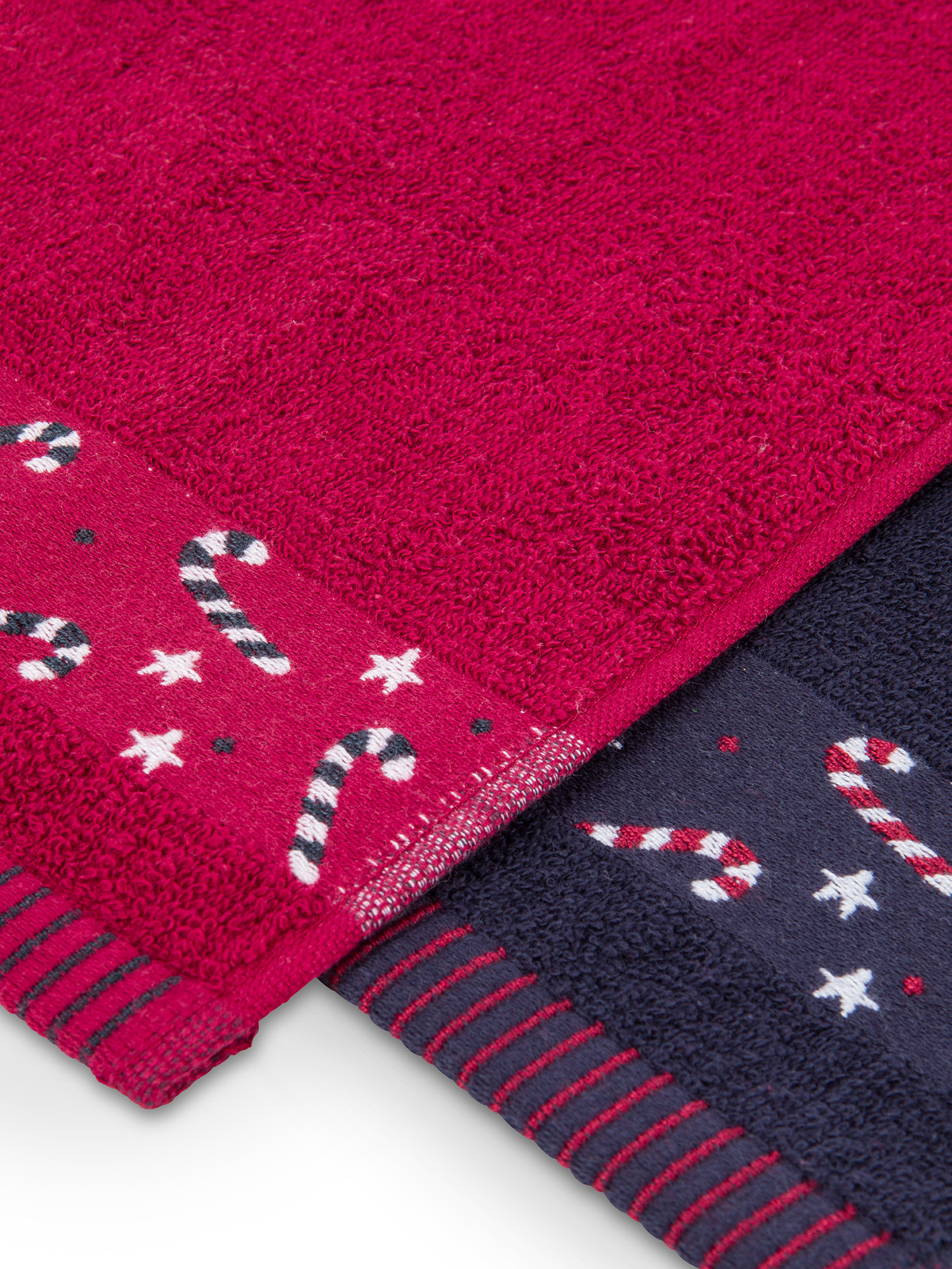 Double set of cotton towels with frill, Blue, large image number 3