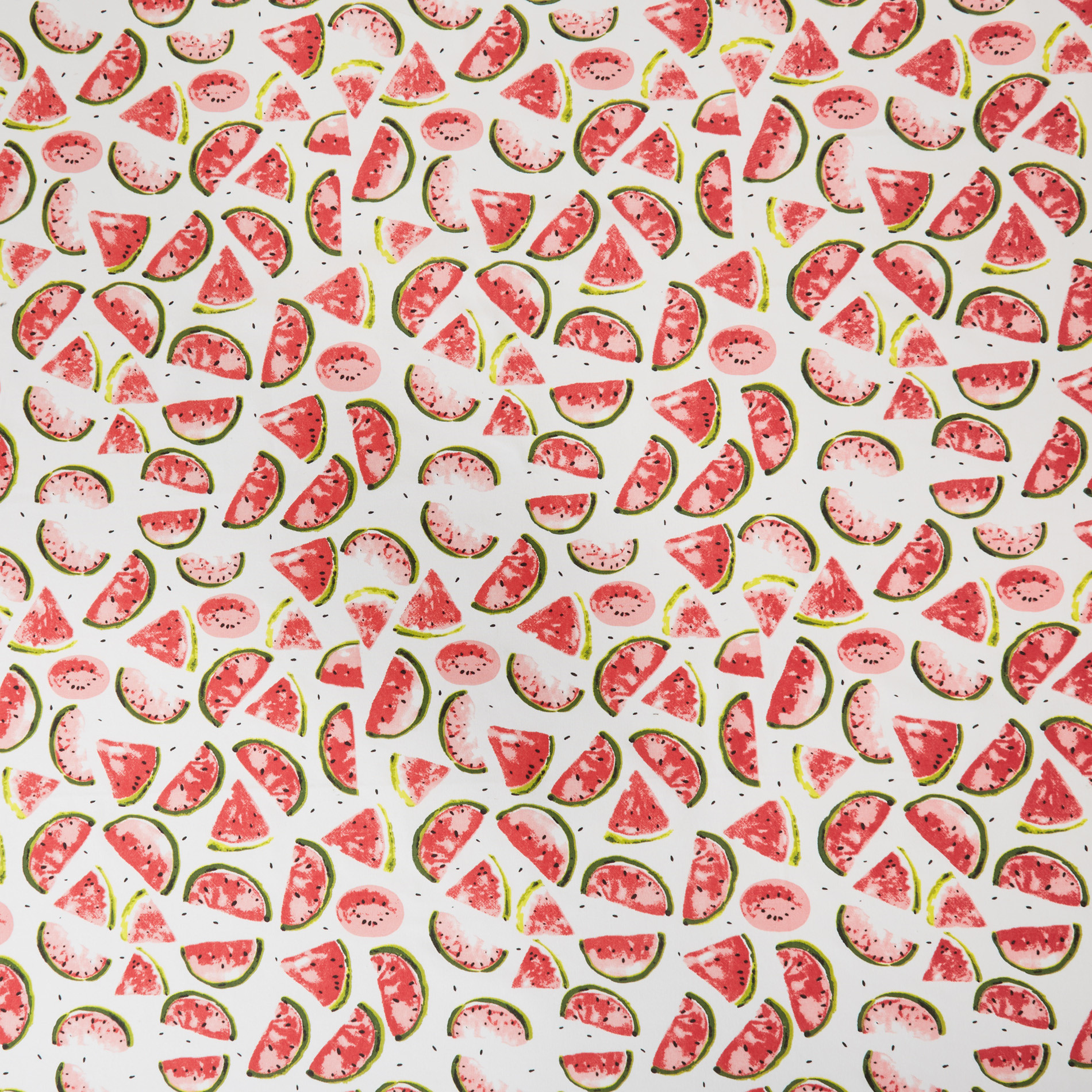 100% cotton tablecloth with watermelon print, Red, large image number 1