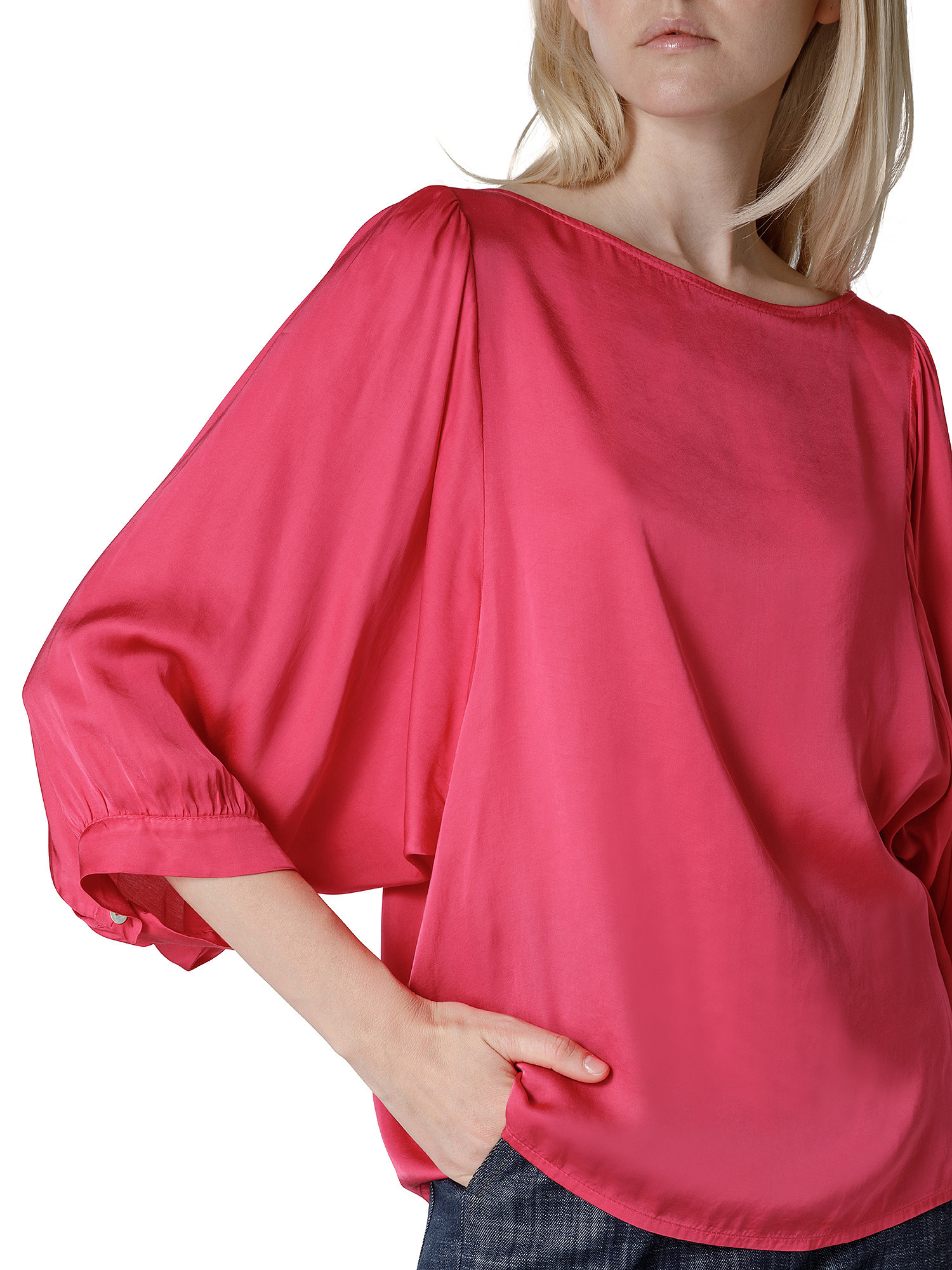 Blusa in viscosa, Rosa fuxia, large image number 4