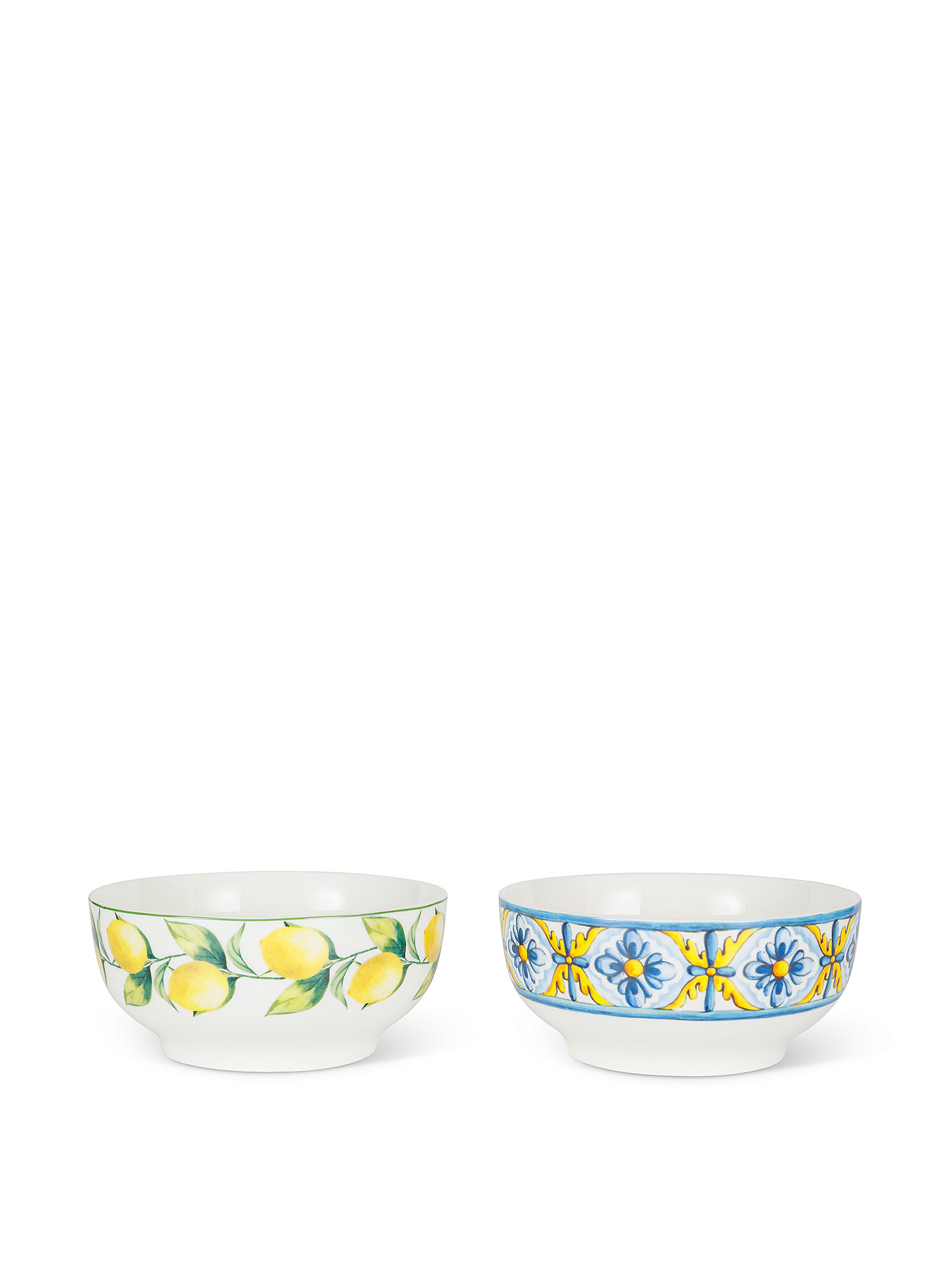 Small bowl in new bone china with lemons motif, White, large image number 0