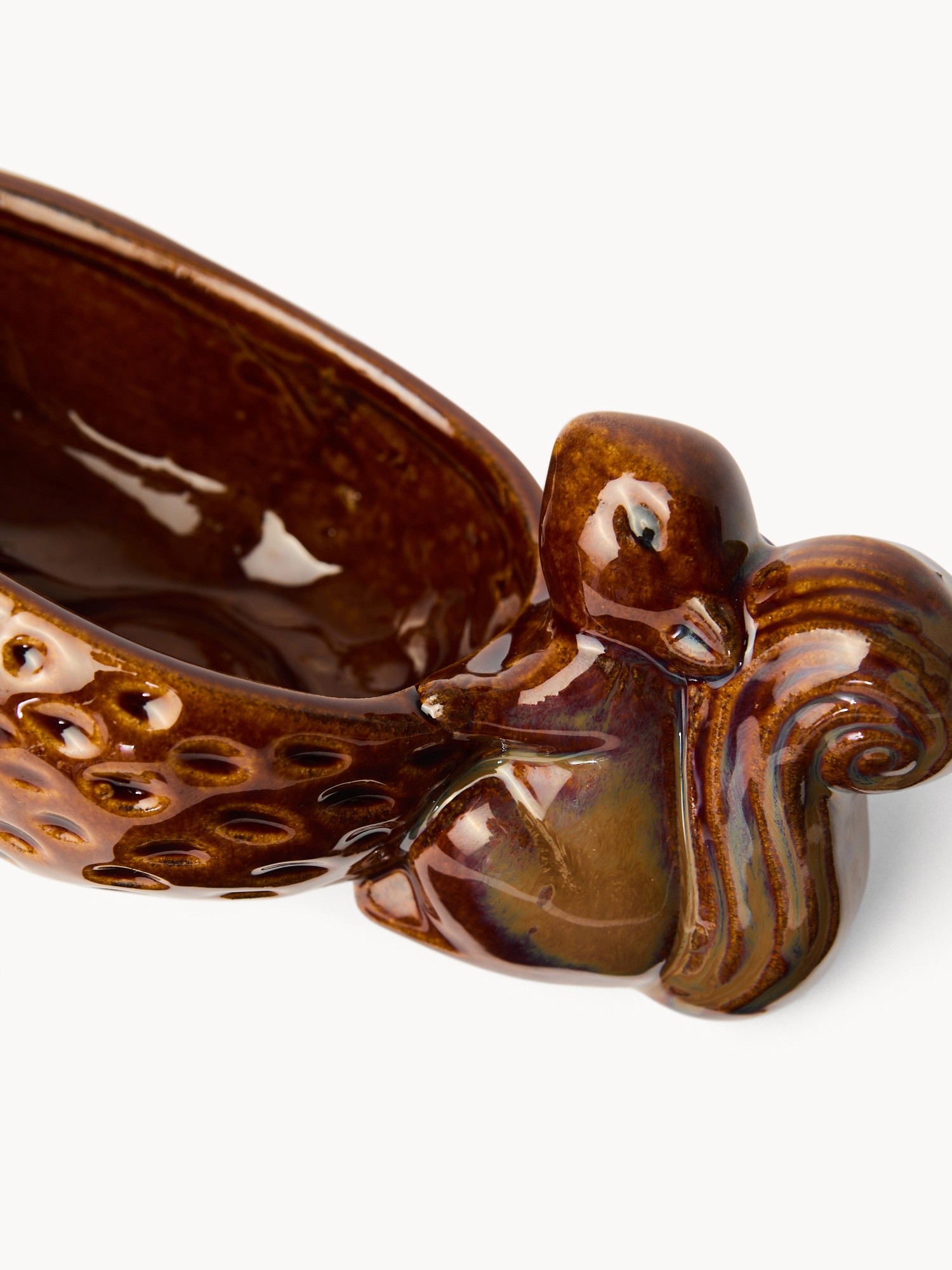 Ceramic bowl with squirrel motif, Brown, large image number 1