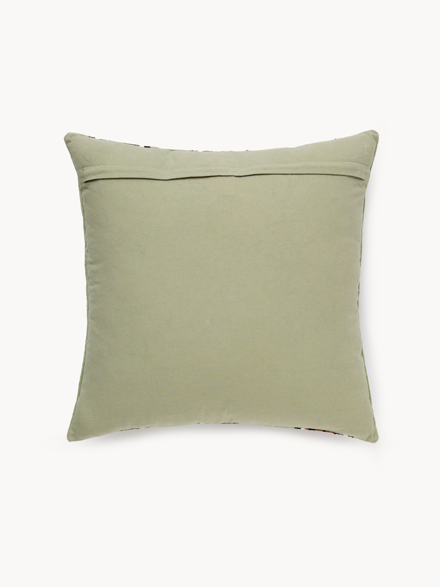 Cuscino a righe con piping 45x45cm, Verde, large image number 1