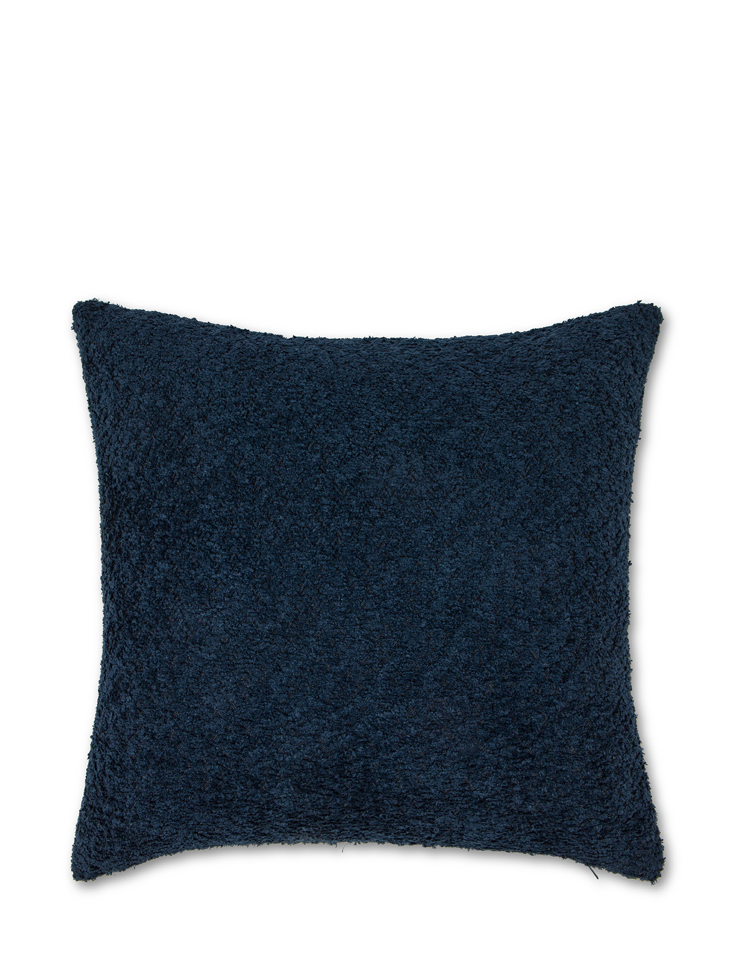 Solid color Bouclè fabric cushion 43X43cm, Royal Blue, large image number 1