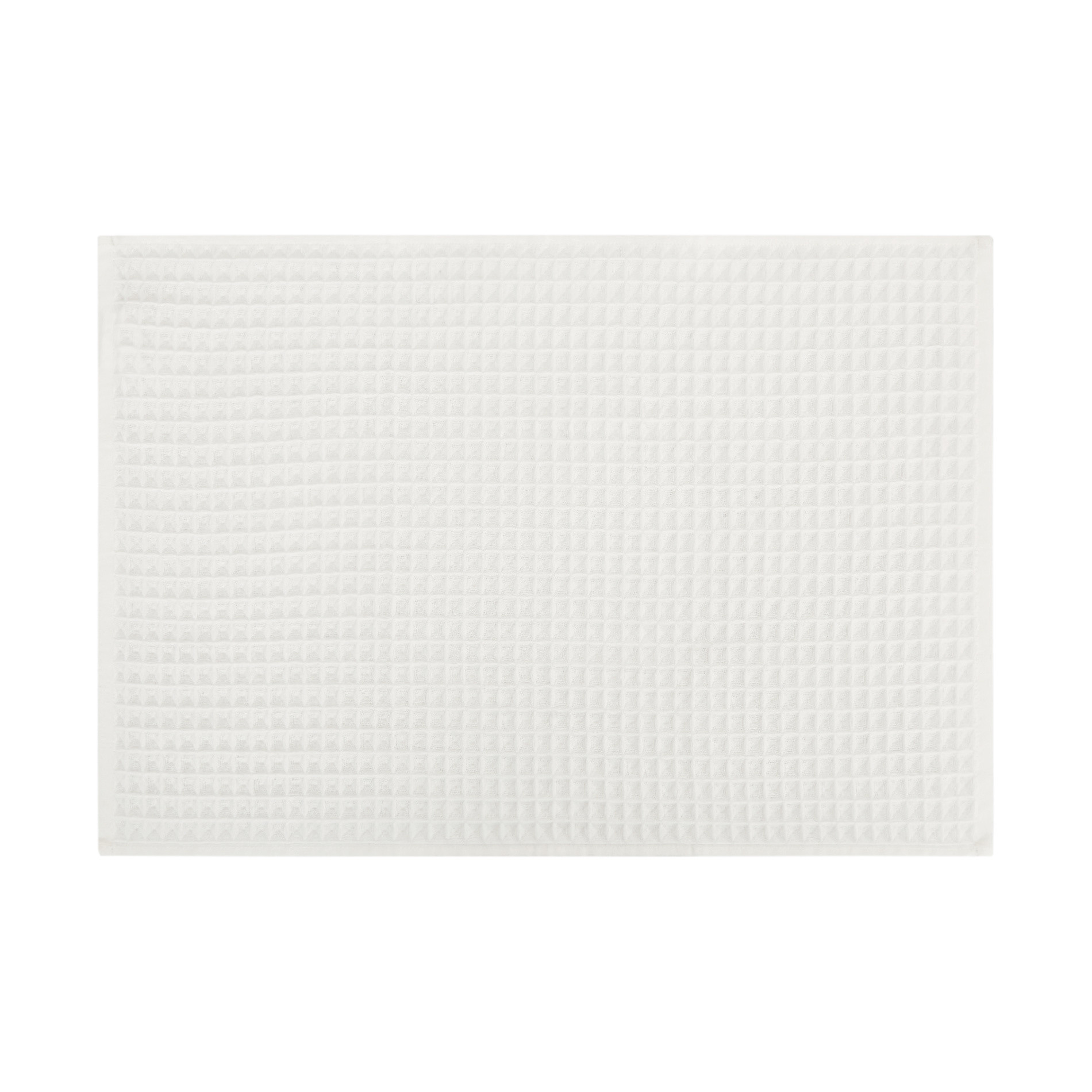 Set 2 asciugamani puro cotone nido d'ape tinta unita, Bianco, large image number 1