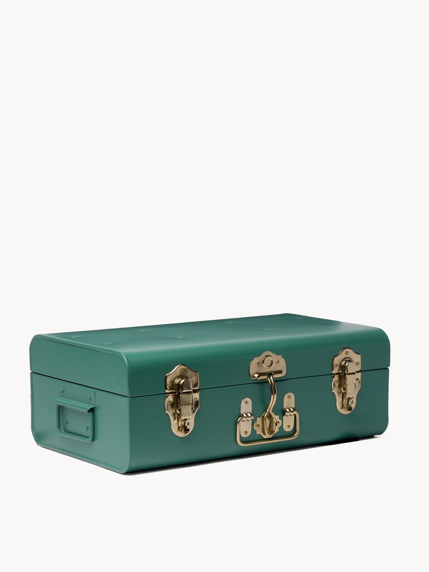 Baule decorativo in acciaio verniciato, Verde, large image number 0