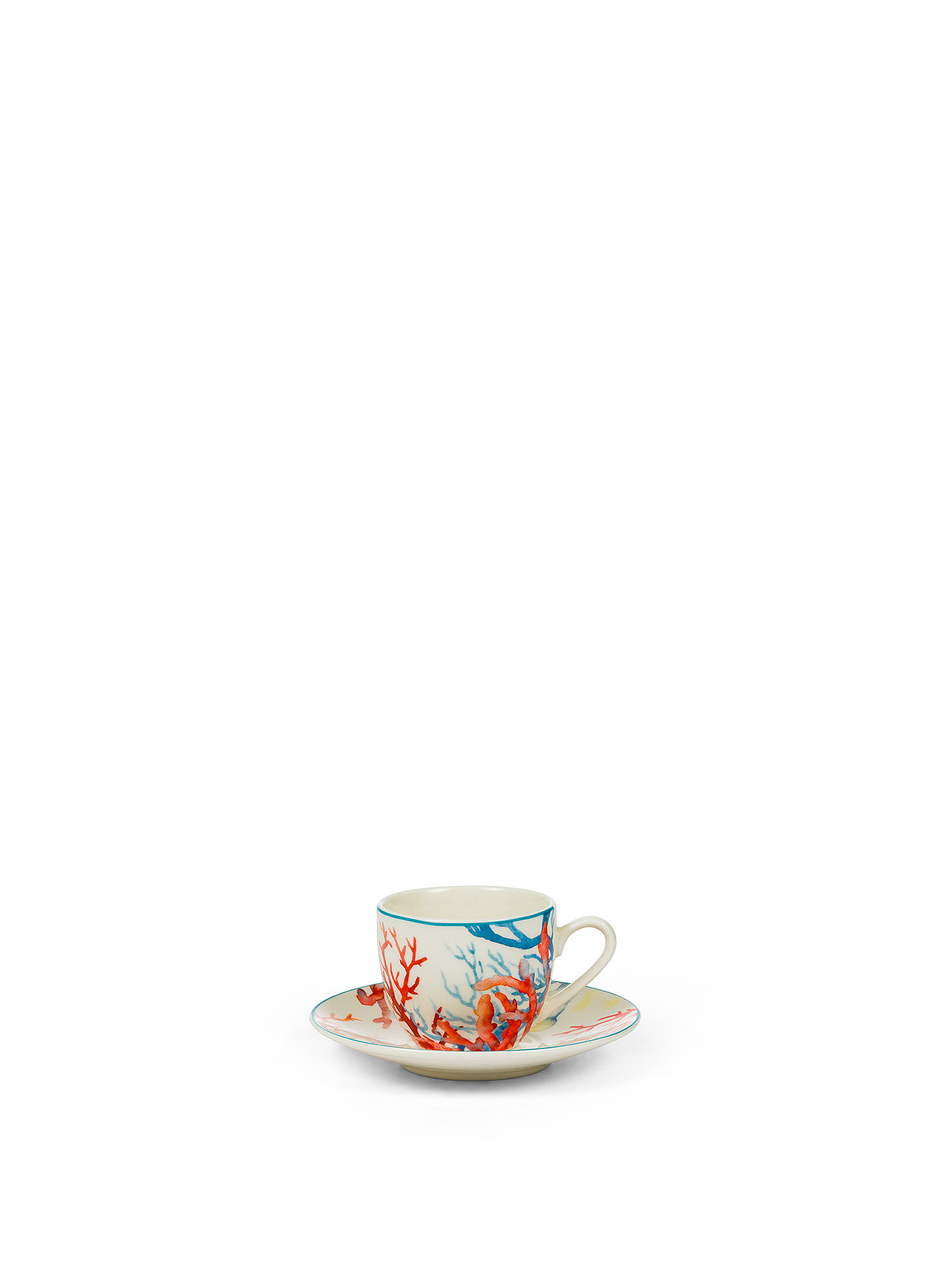 Coffee cup with fish pattern, White / Blue, large image number 0