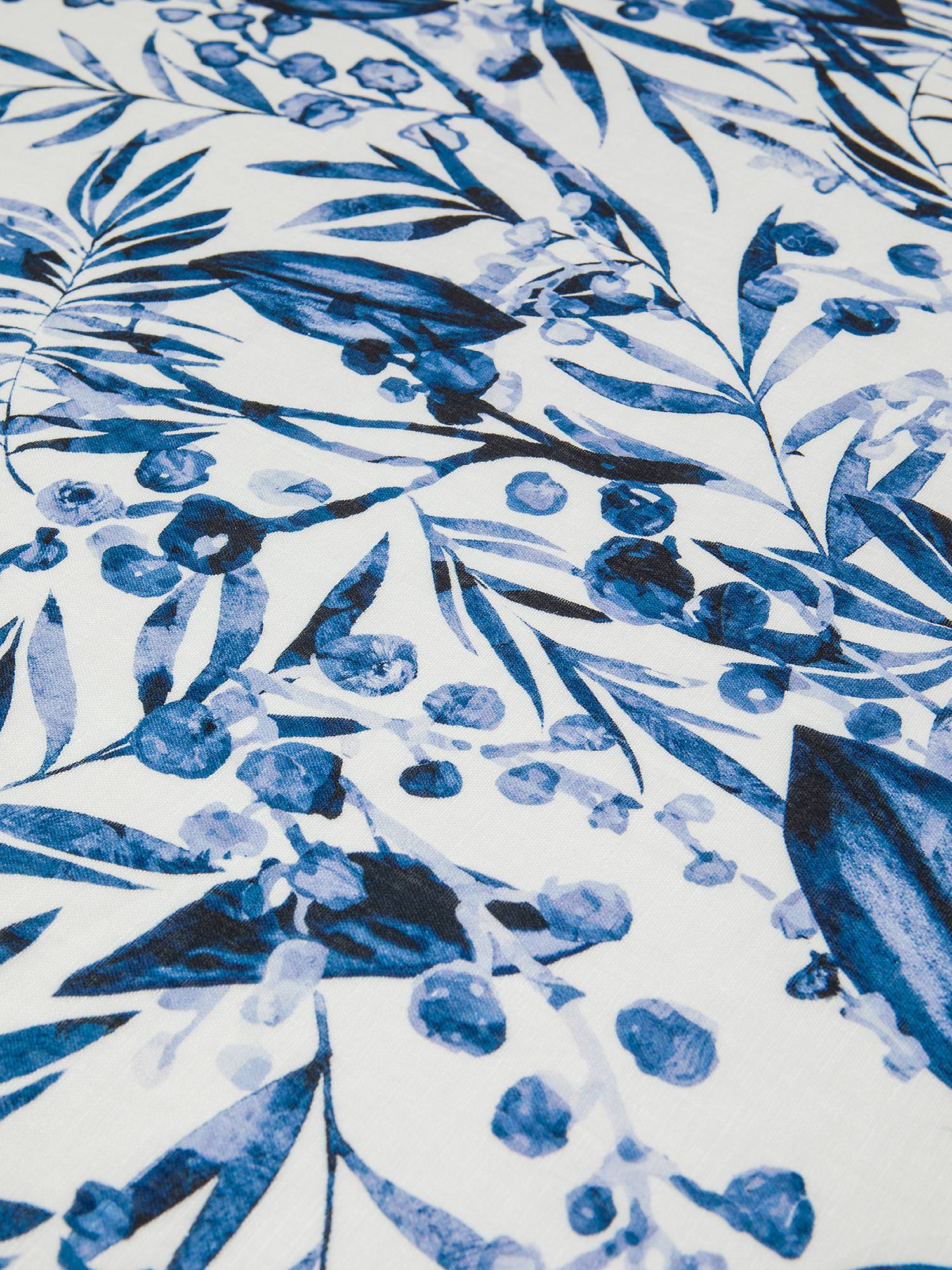 Floral print linen tablecloth, Blue, large image number 1