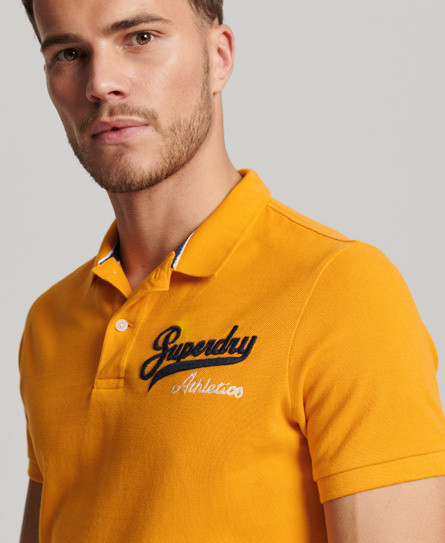 Superdry - Cotton piqué polo shirt with logo, Sunflower Yellow, large image number 2