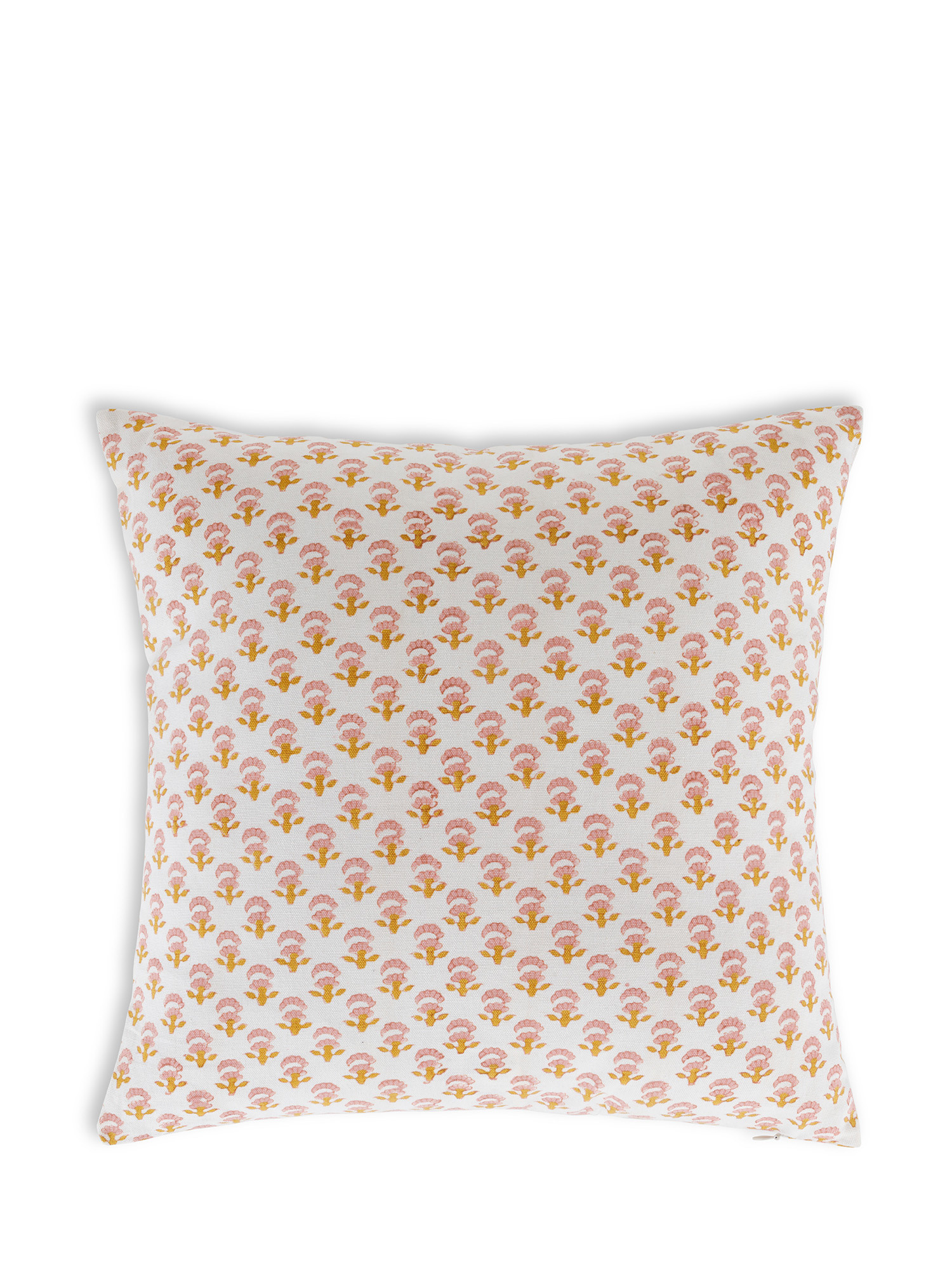Cushion with micro flower print 45x45 cm, White, large image number 1