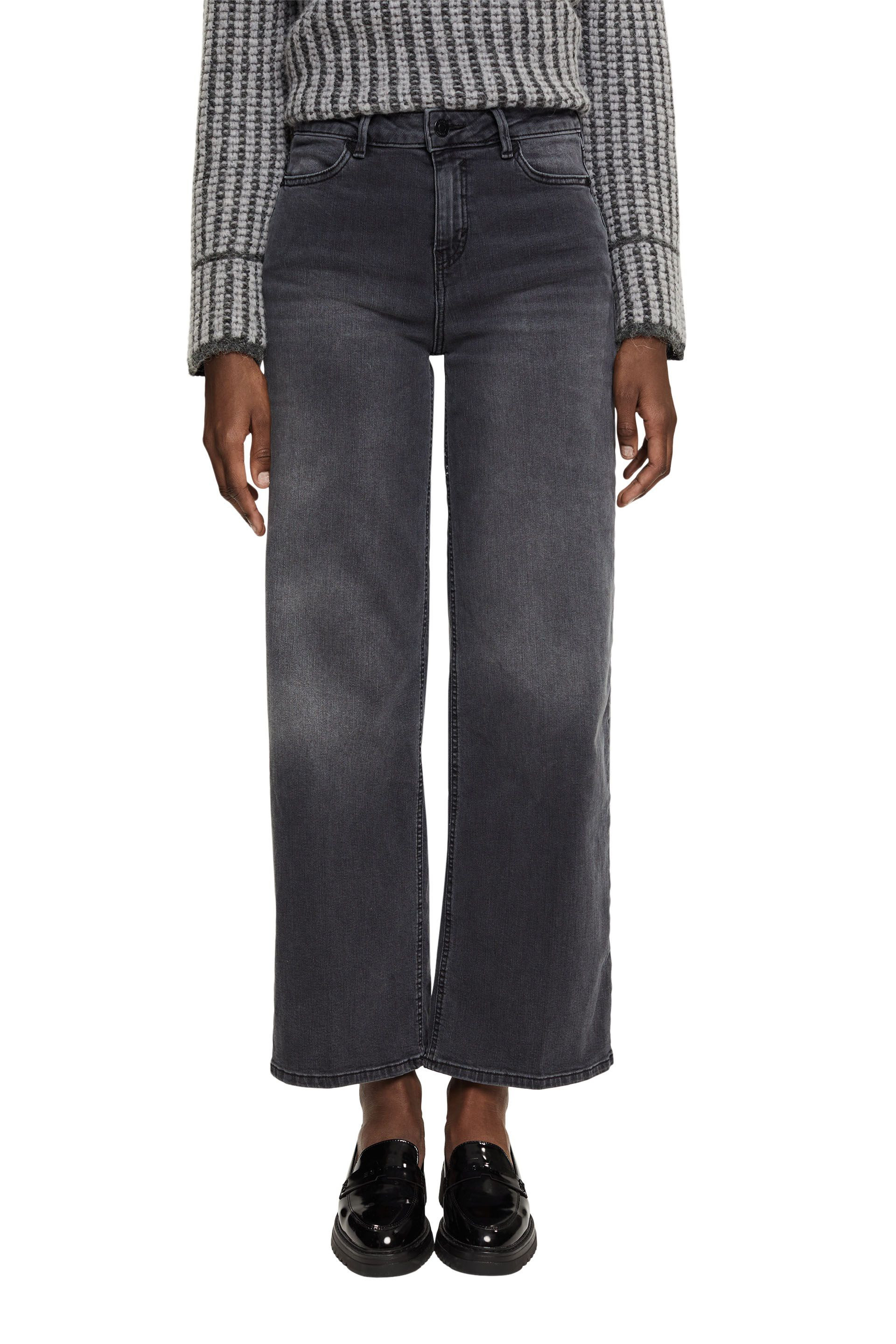 Esprit - Wide leg jeans, Black, large image number 1