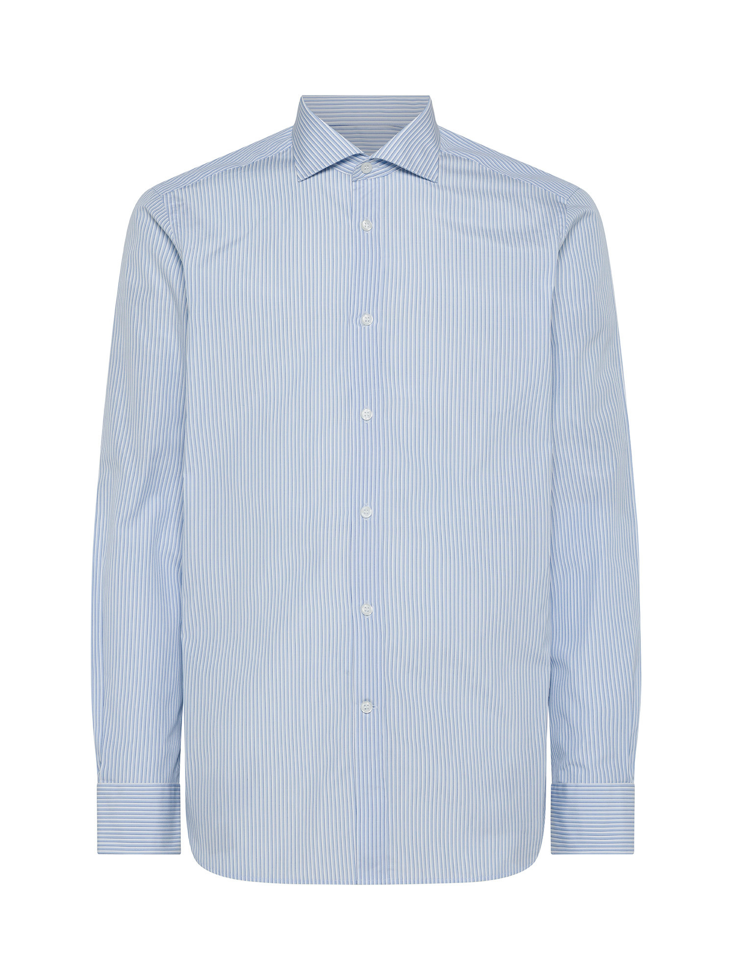Luca D'Altieri - Camicia slim fit in puro cotone, Azzurro, large image number 0