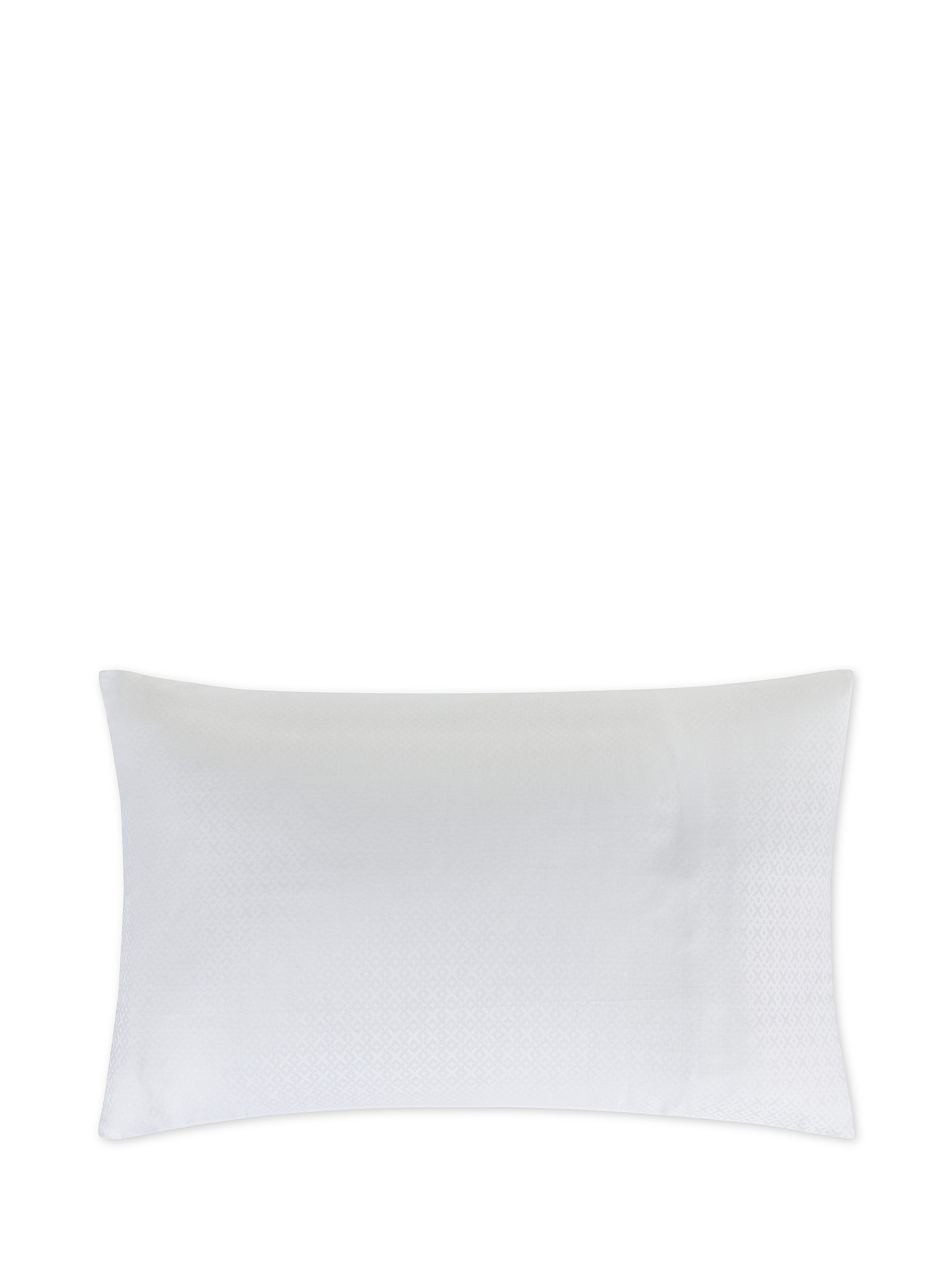 Cotton percale jacquard pillowcase Portofino, White, large image number 0