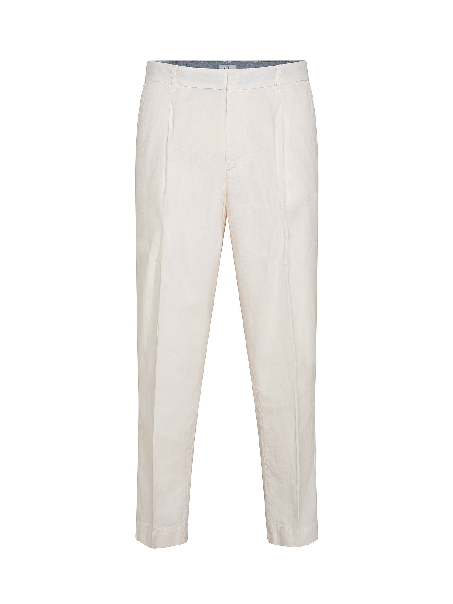 Pantalone in misto lino, Bianco panna, large image number 0