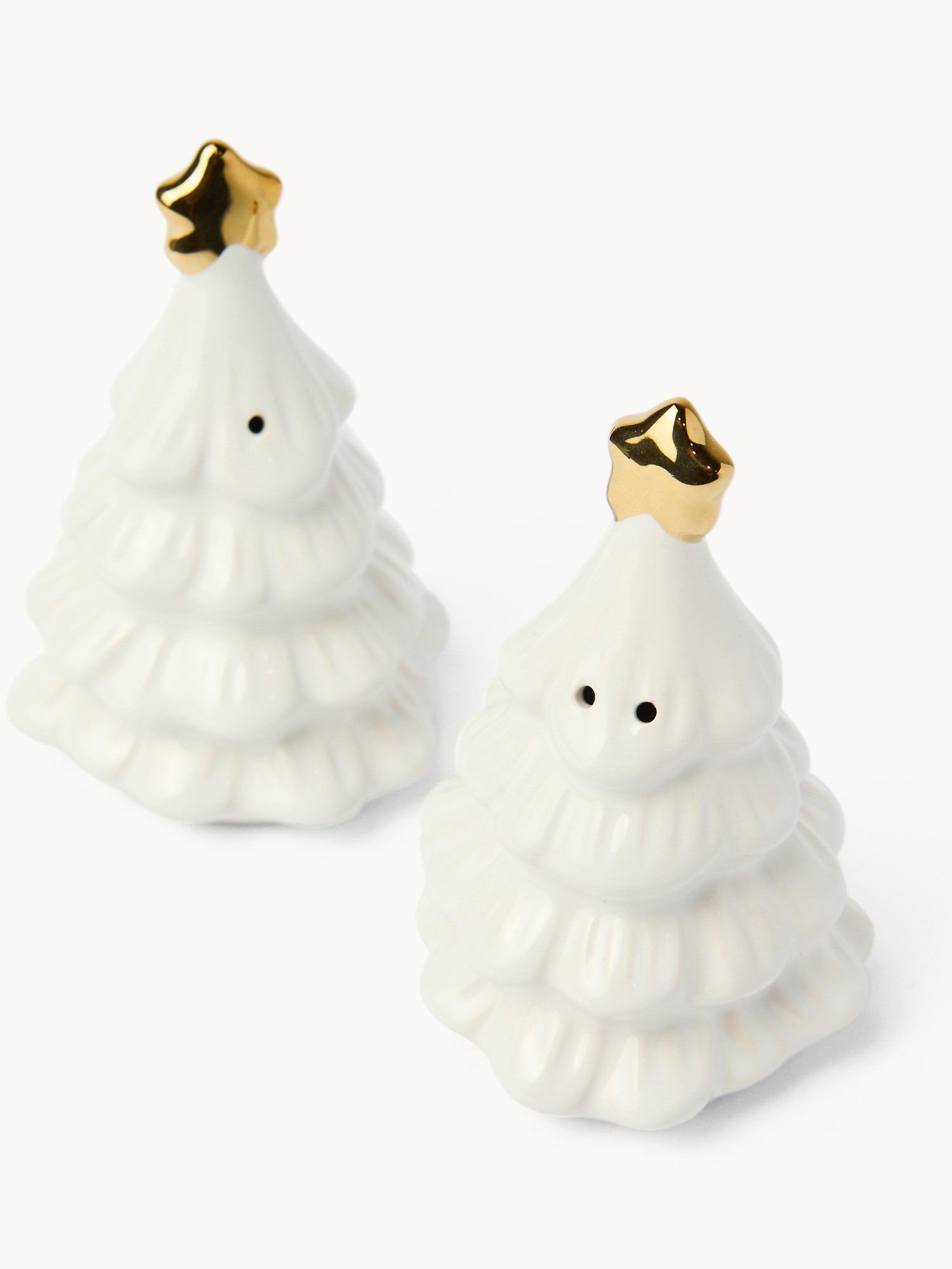 Set sale e pepe in ceramica ad alberello, Bianco, large image number 1