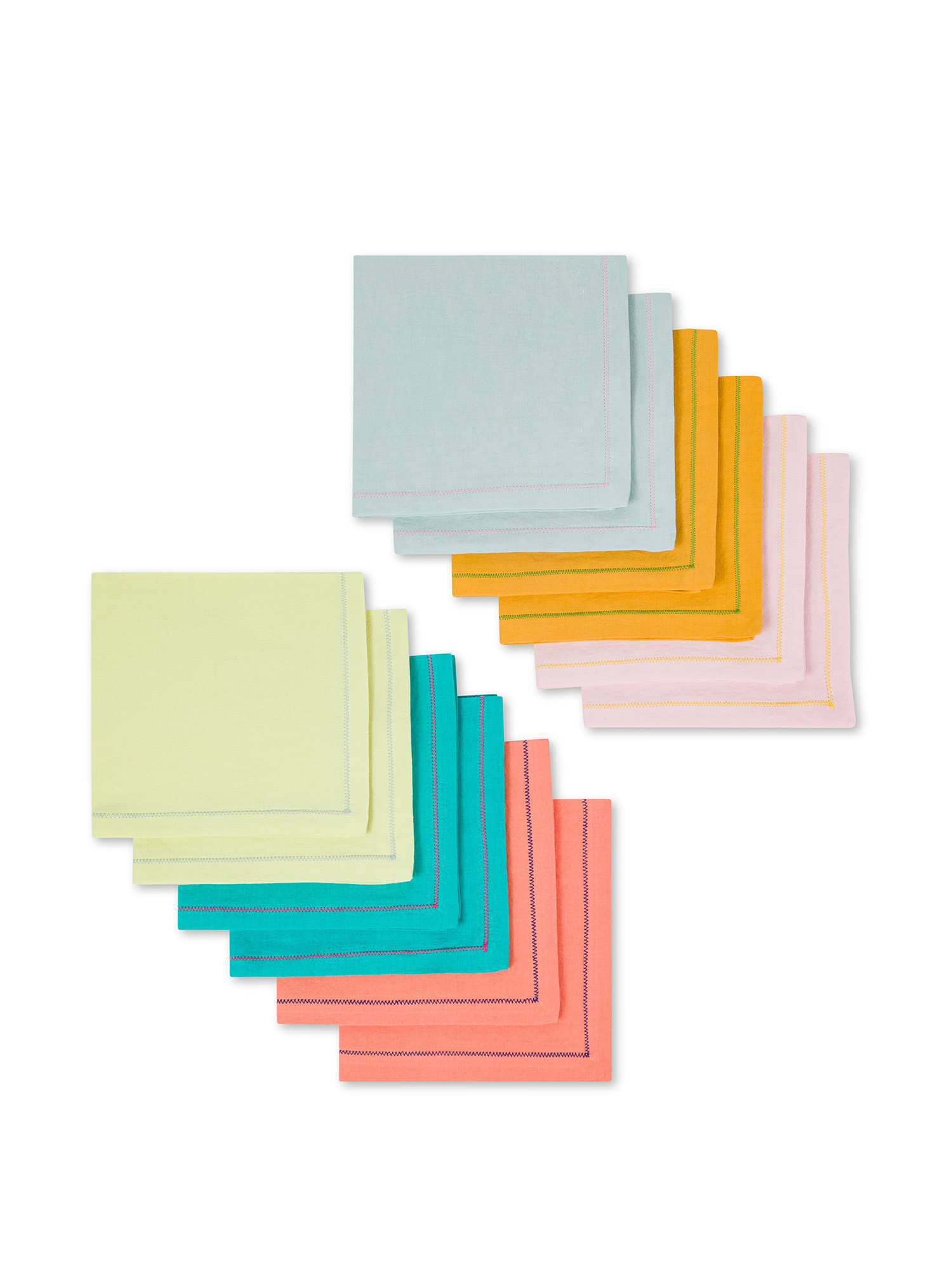 Set of 2 solid color linen blend napkins, Multicolor, large image number 0