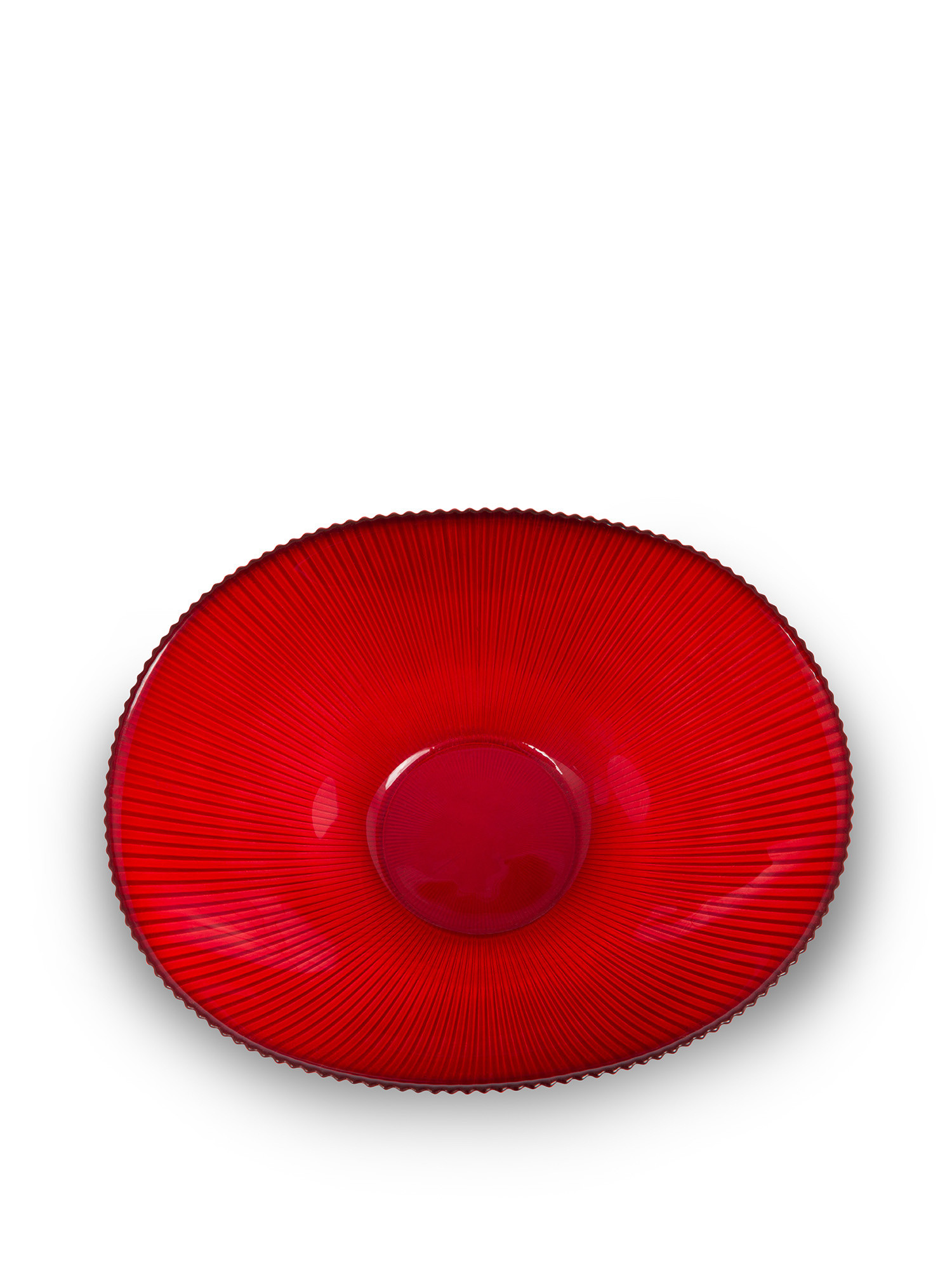 Glass bowl with ribbed effect, Red, large image number 1