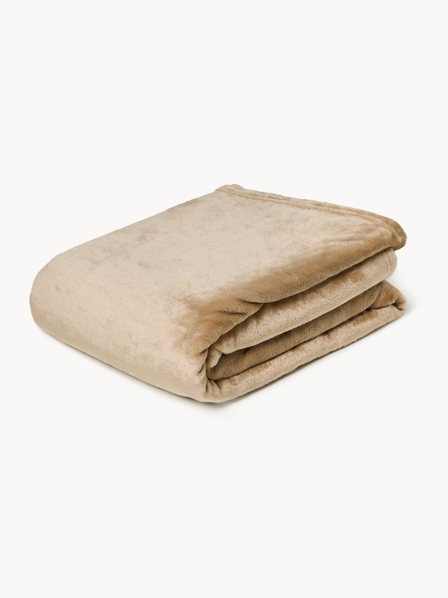 Solid-colored maxi fleece throw, Beige, large image number 0