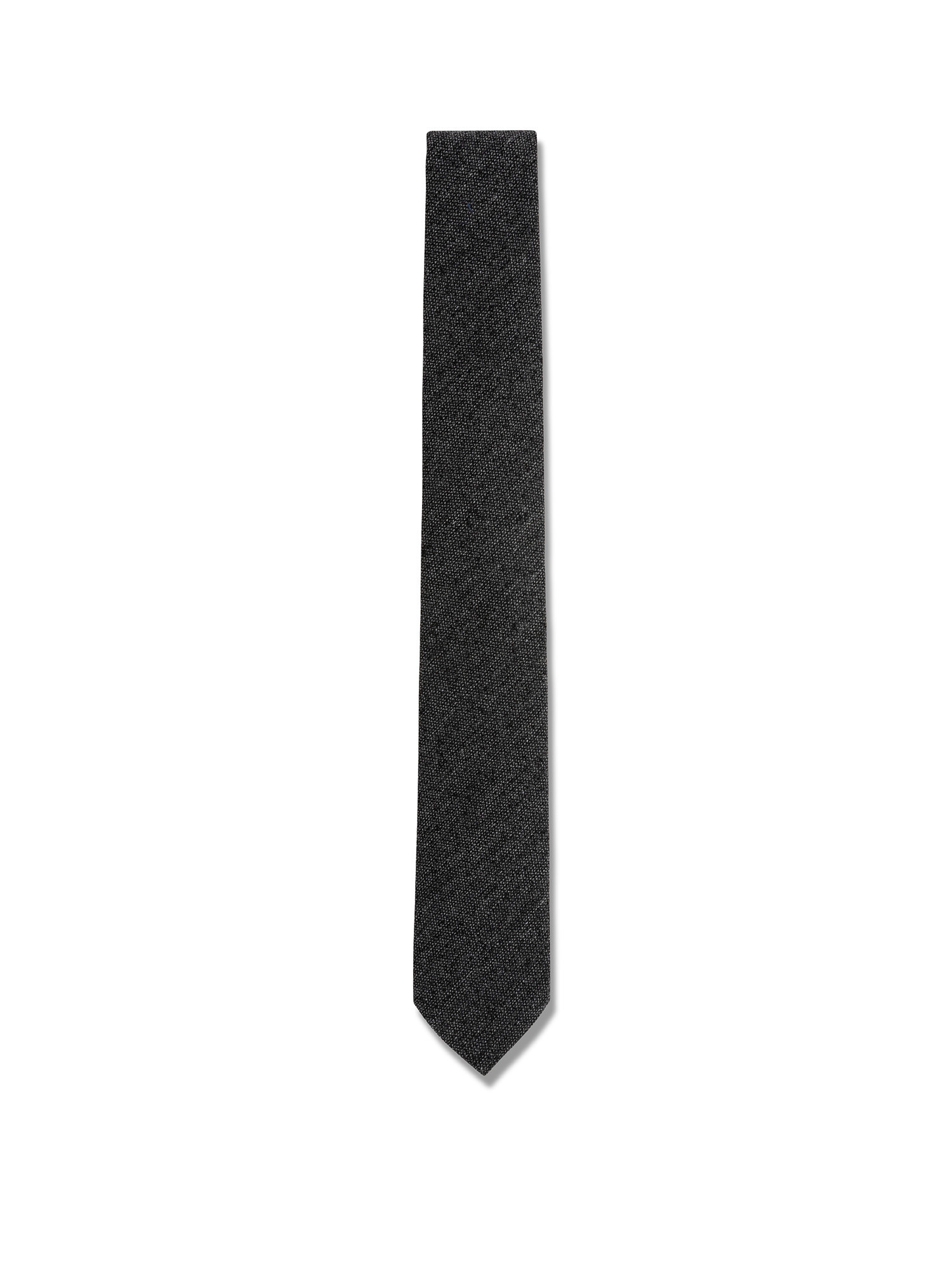 Luca D'Altieri - Patterned wool and silk tie, Anthracite, large image number 1