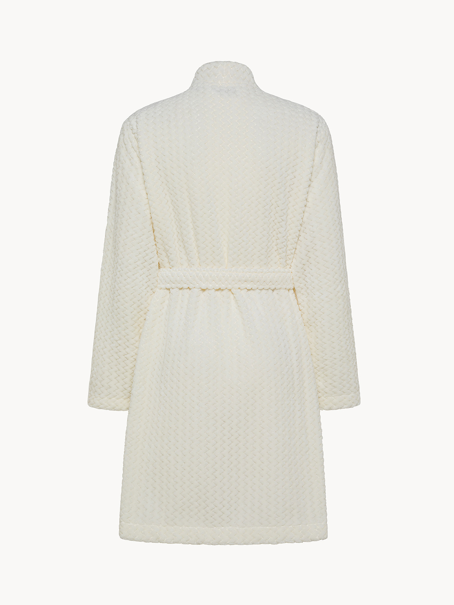 Fleece robe with kimono neckline, White Milk, large image number 1