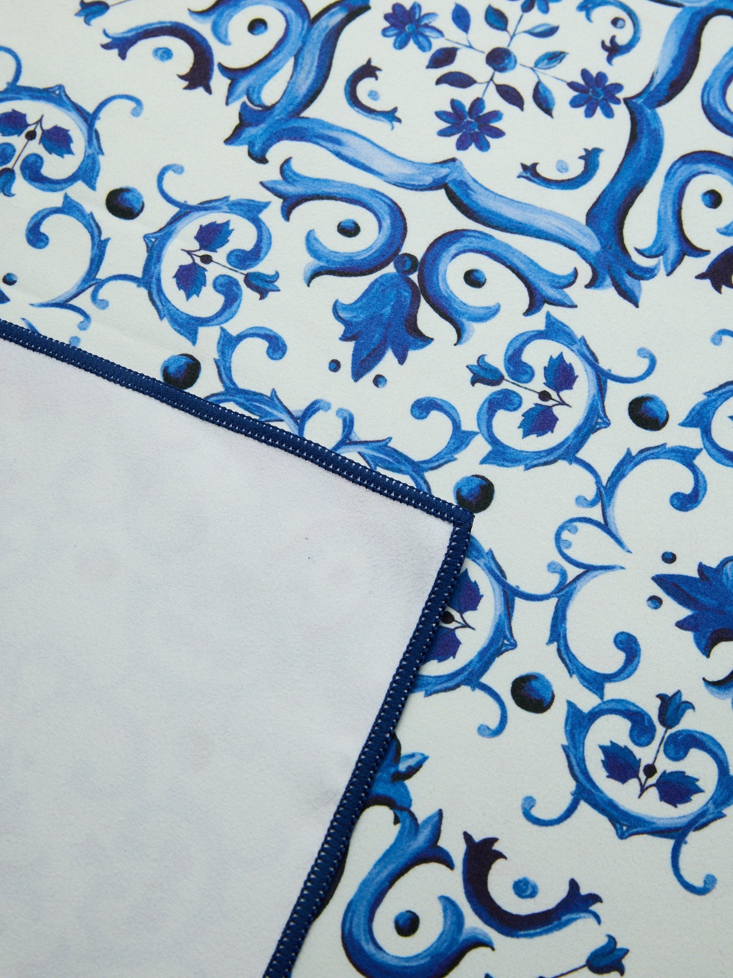 Lightweight Microfiber Beach Towel - Introductory Price, White / Blue, large image number 1