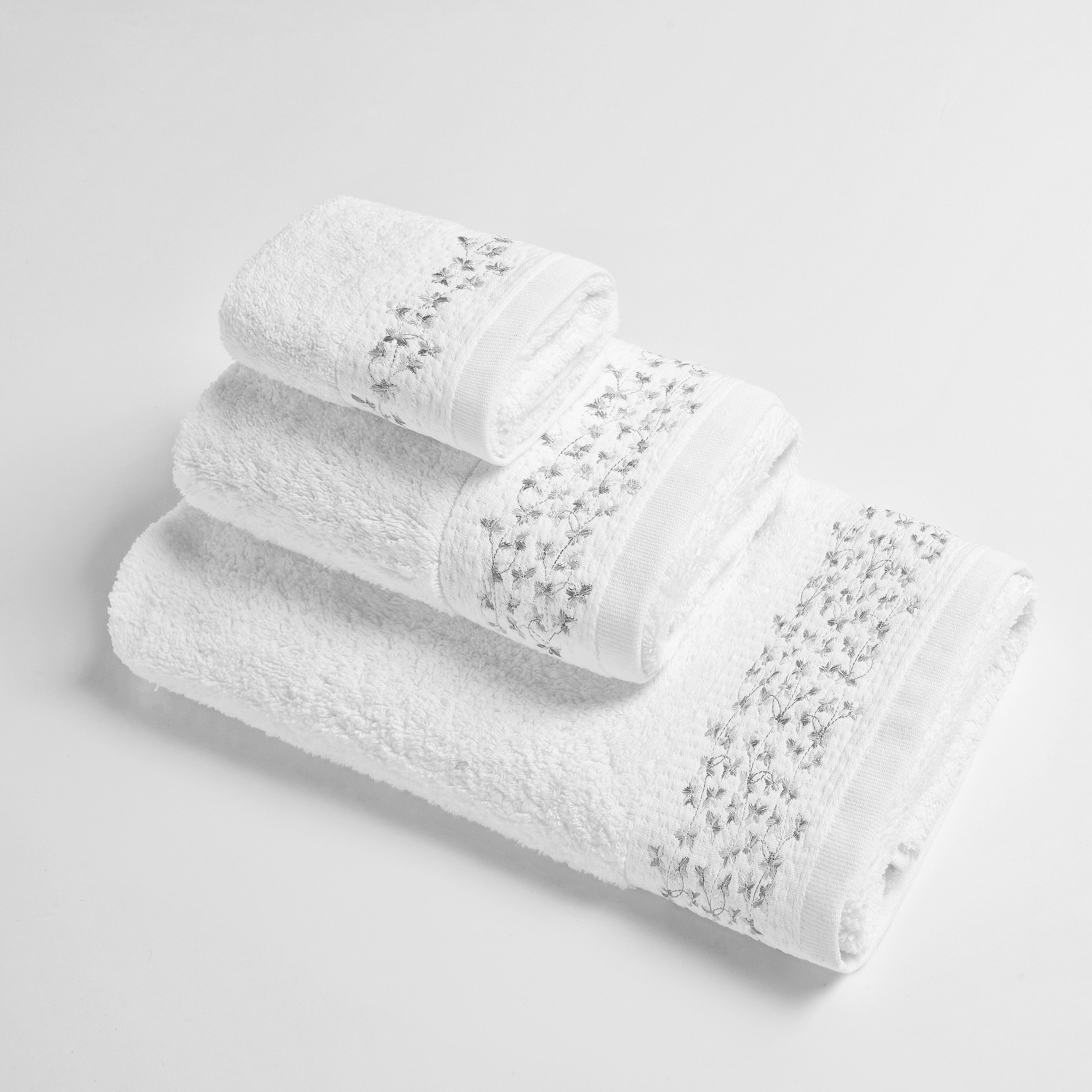 Asciugamano con balza ricamata Portofino, Bianco, large image number 0