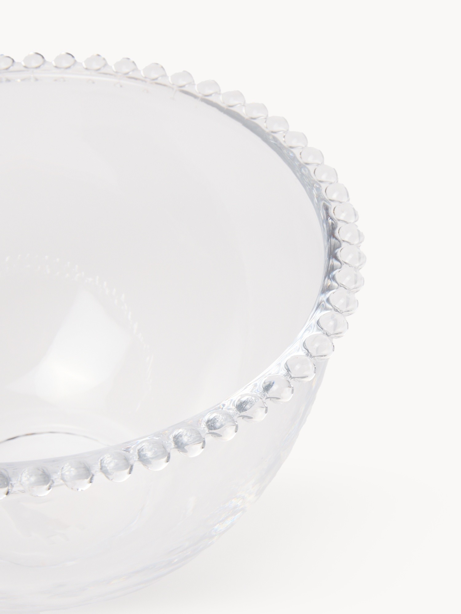 Clear glass salad bowl, Transparent, large image number 1
