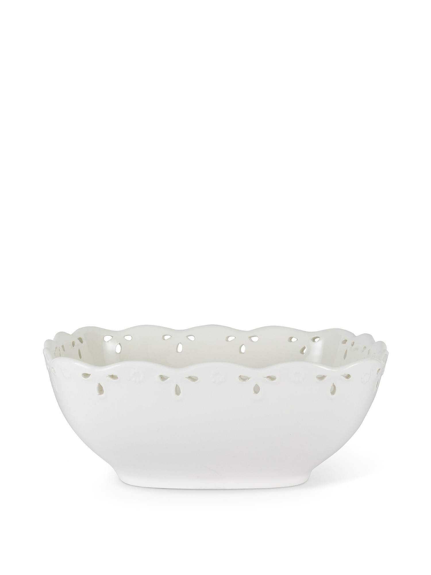 Perforated ceramic salad bowl, White, large image number 0