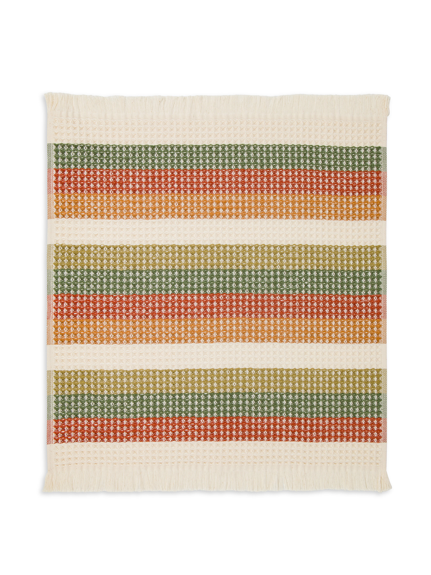 Set of 2 panama tea towels in waffle cotton with botanical print, Multicolor, large image number 1