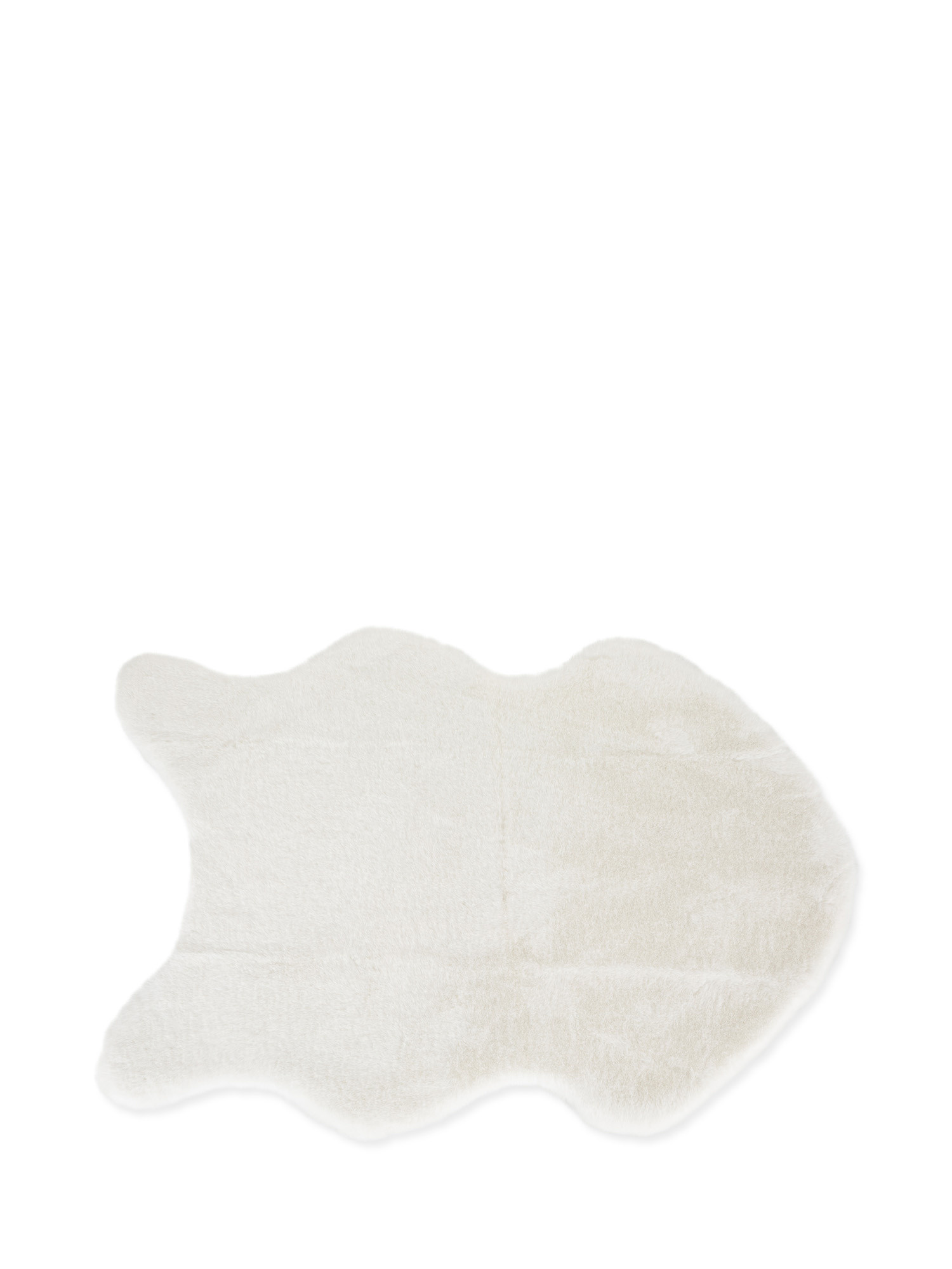 Faux fur bedside rug, White, large image number 0