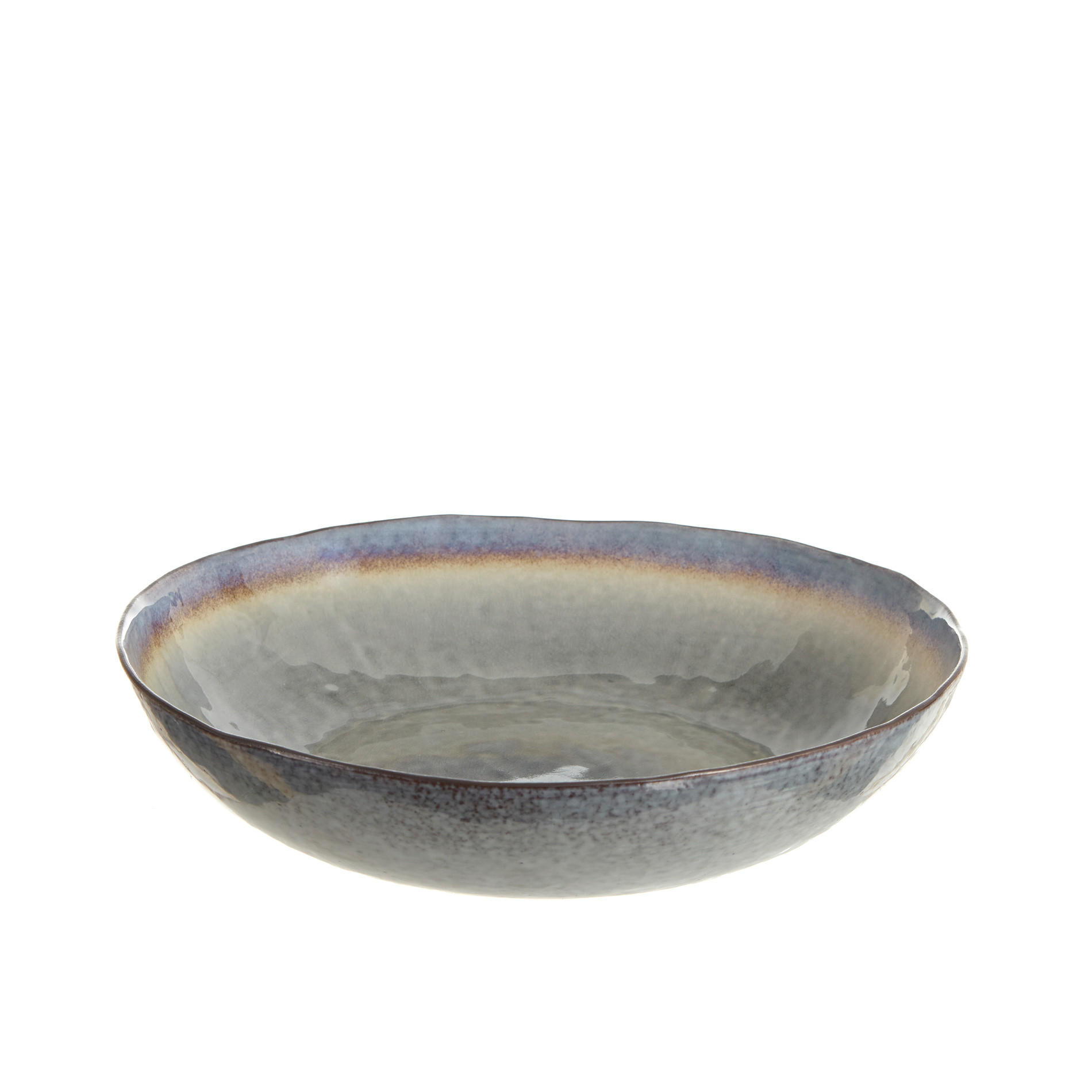 Stoneware salad bowl with reactive glaze, Grey, large image number 0