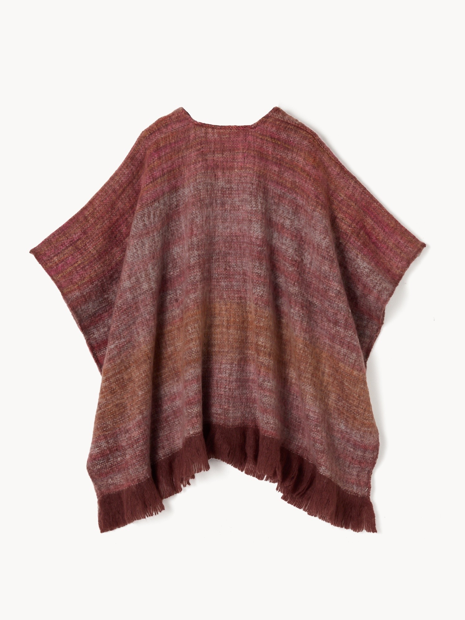 Knitted poncho, Pink, large image number 1