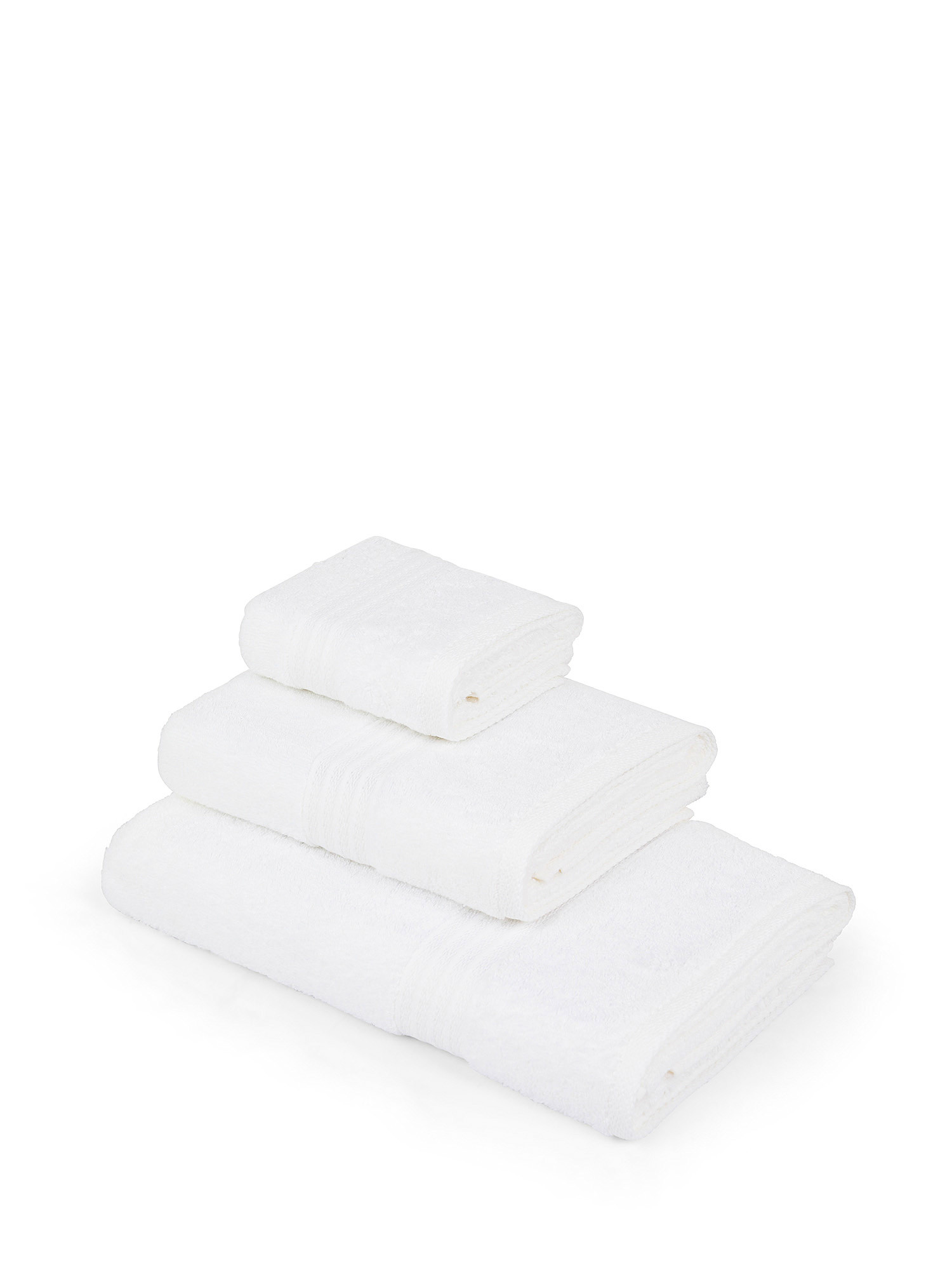 Zefiro solid color 100% cotton towel, White, large image number 0