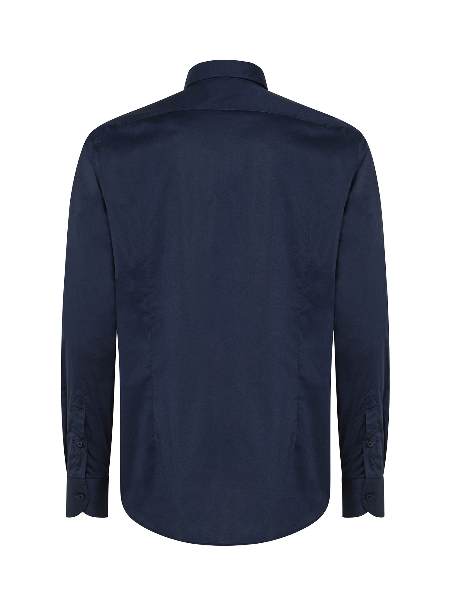 Camicia slim fit in cotone elasticizzato, Blu, large image number 2