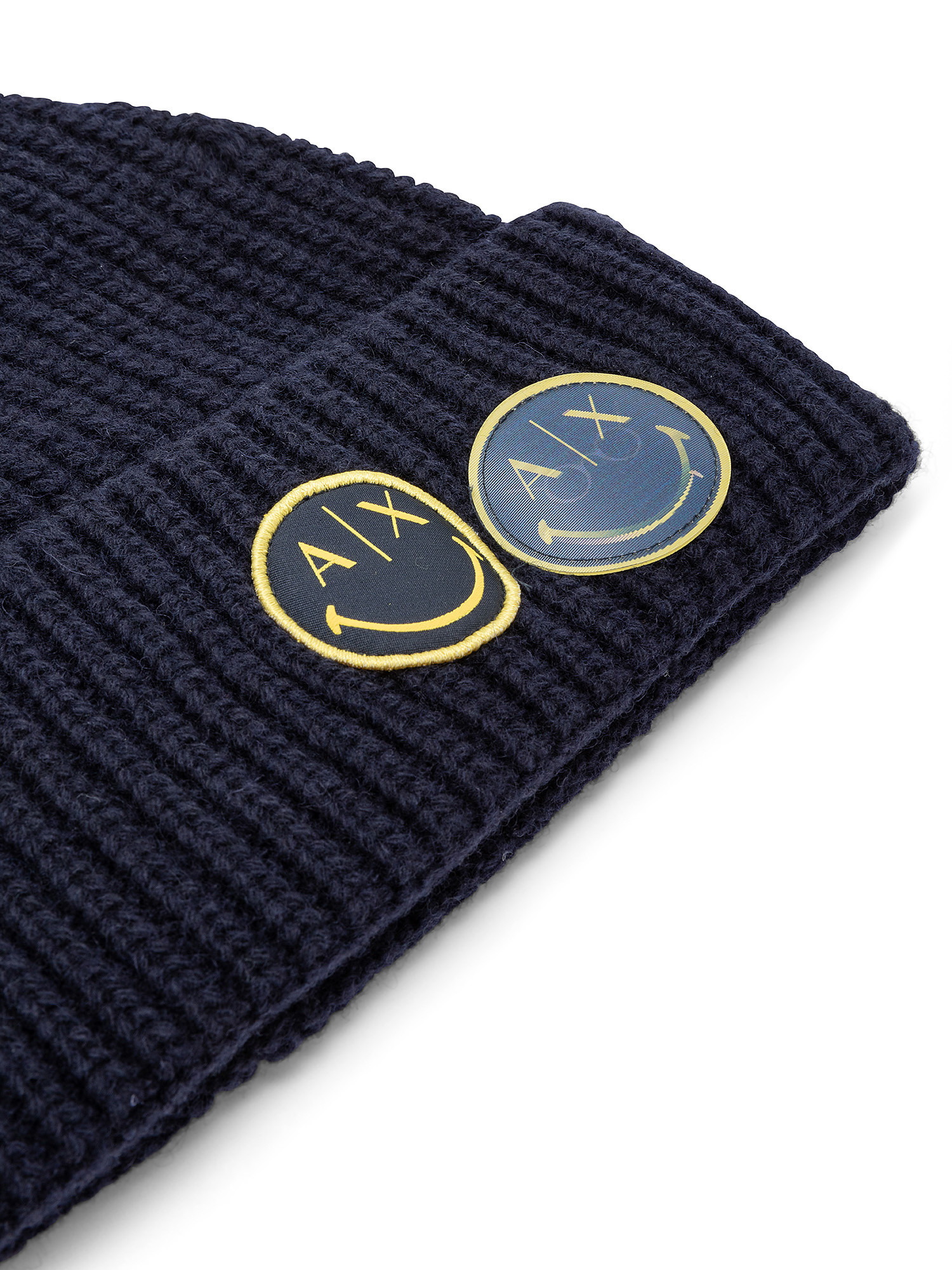 Armani Exchange - Cappello Beanie con applicazioni, Blu scuro, large image number 1