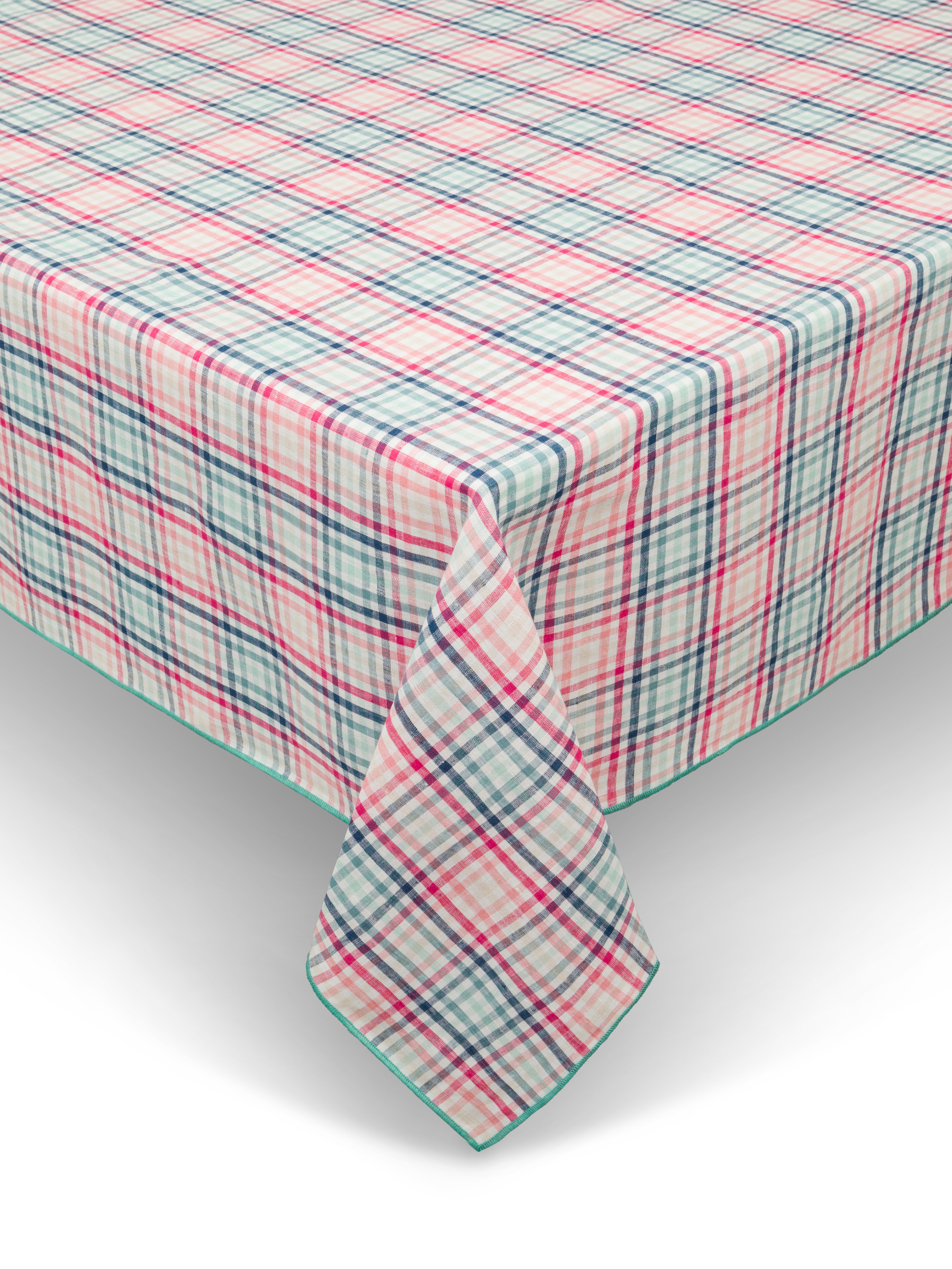 Pure linen check pattern tablecloth, Multicolor, large image number 0